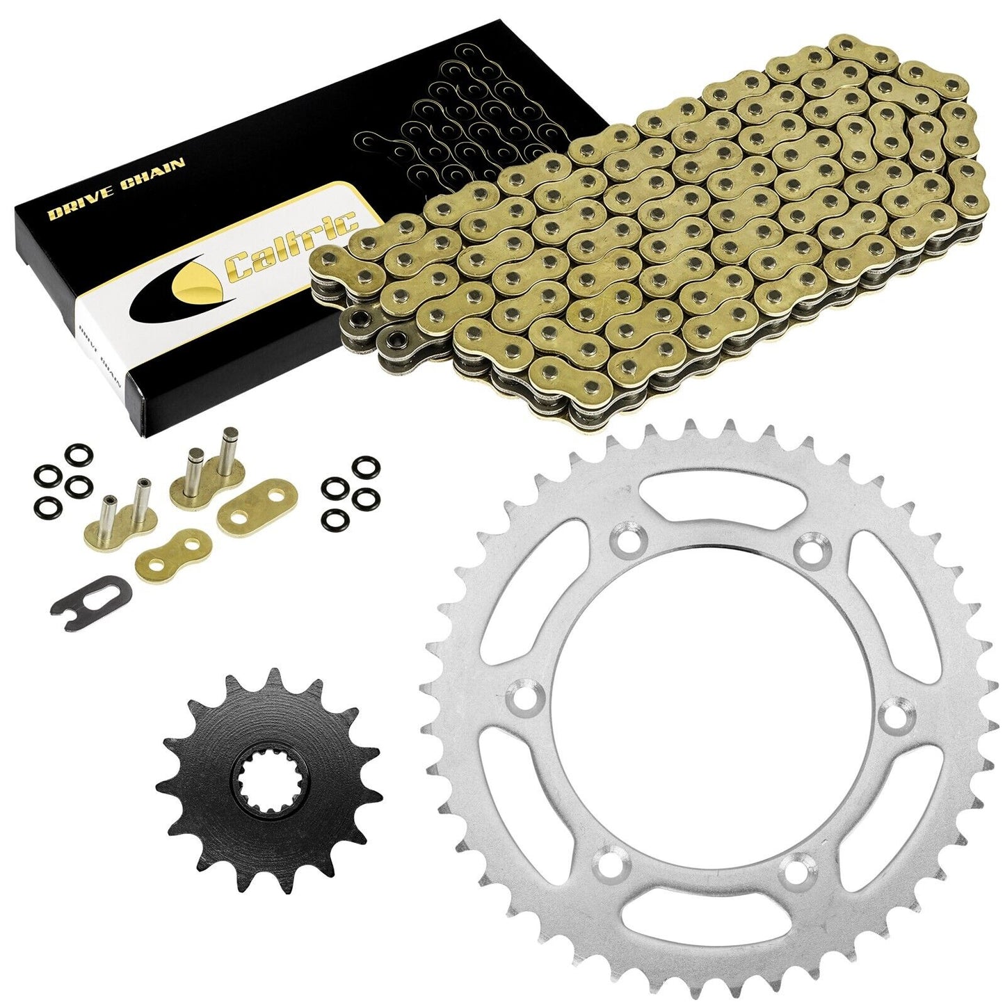 Gold O-Ring Drive Chain & Sprockets Kit for Suzuki DR350 94-99 / DR-Z400S 00-17