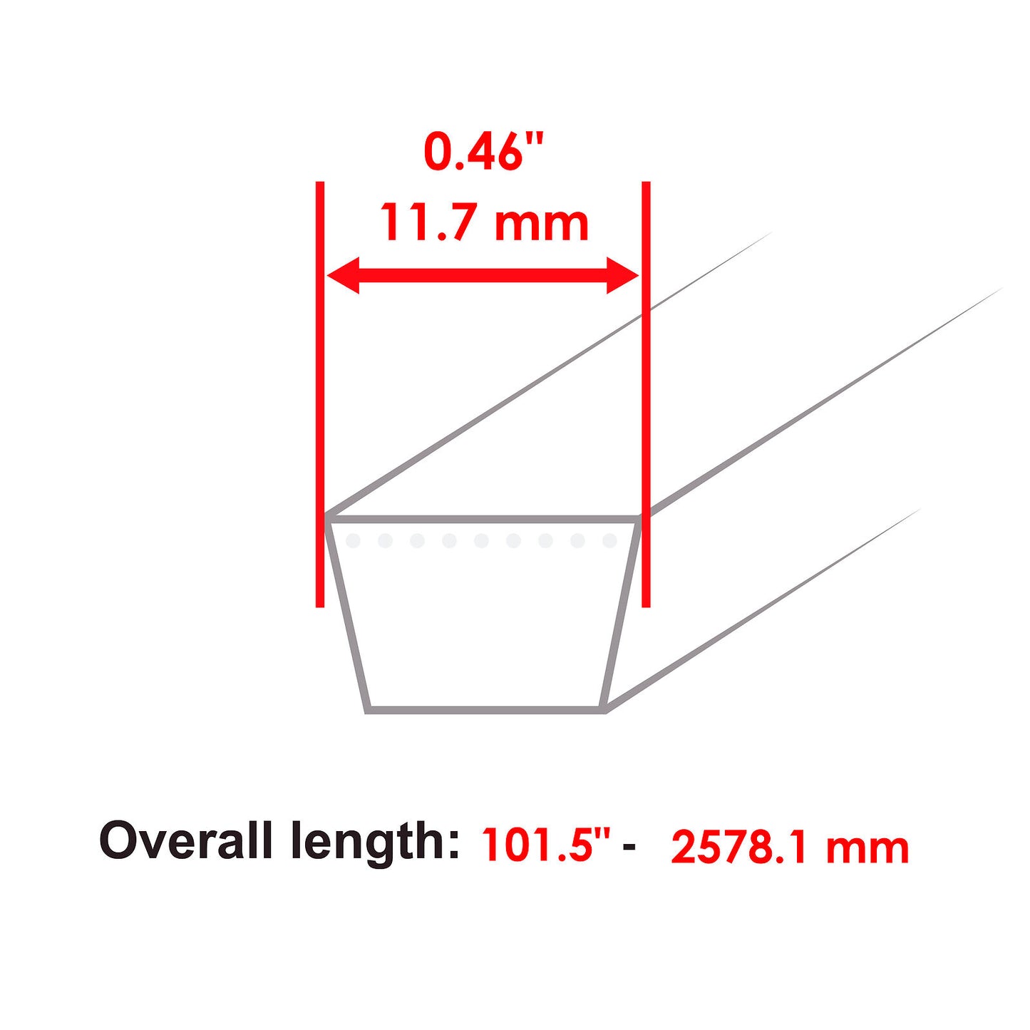 Deck Belt for Husqvarna YTH22K42 YTH22V42 598559101 532429636 1/2" X 101.5" 42"