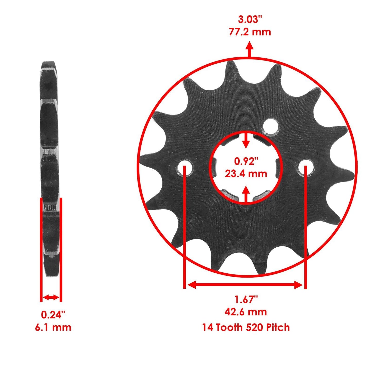 Drive Chain & Sprockets Kit for Yamaha IT250 YZ250 YZ465 YZ490