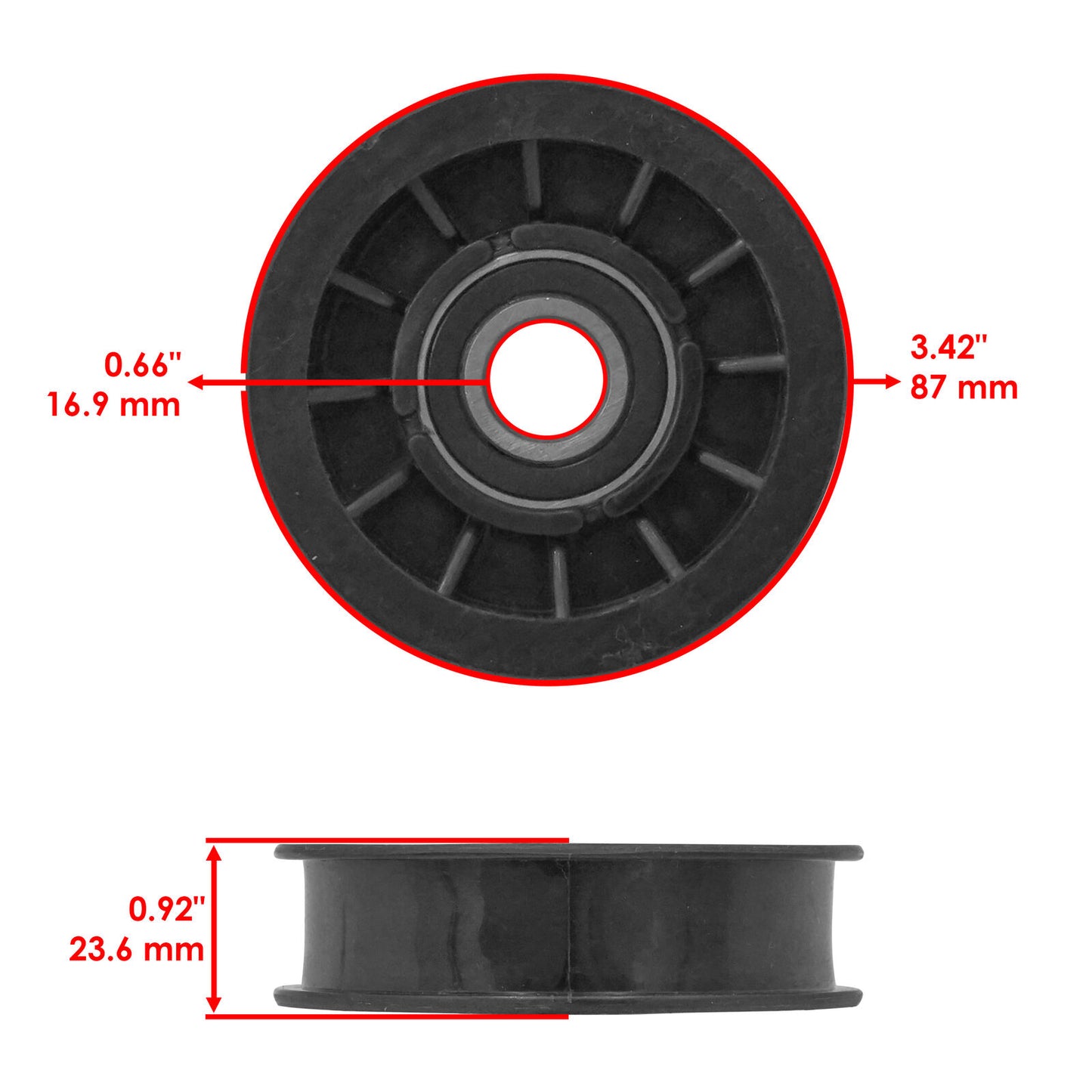 Flat Drive Idler Pulley 3" For Cub Cadet MTD Kohler 756-05032 75605032
