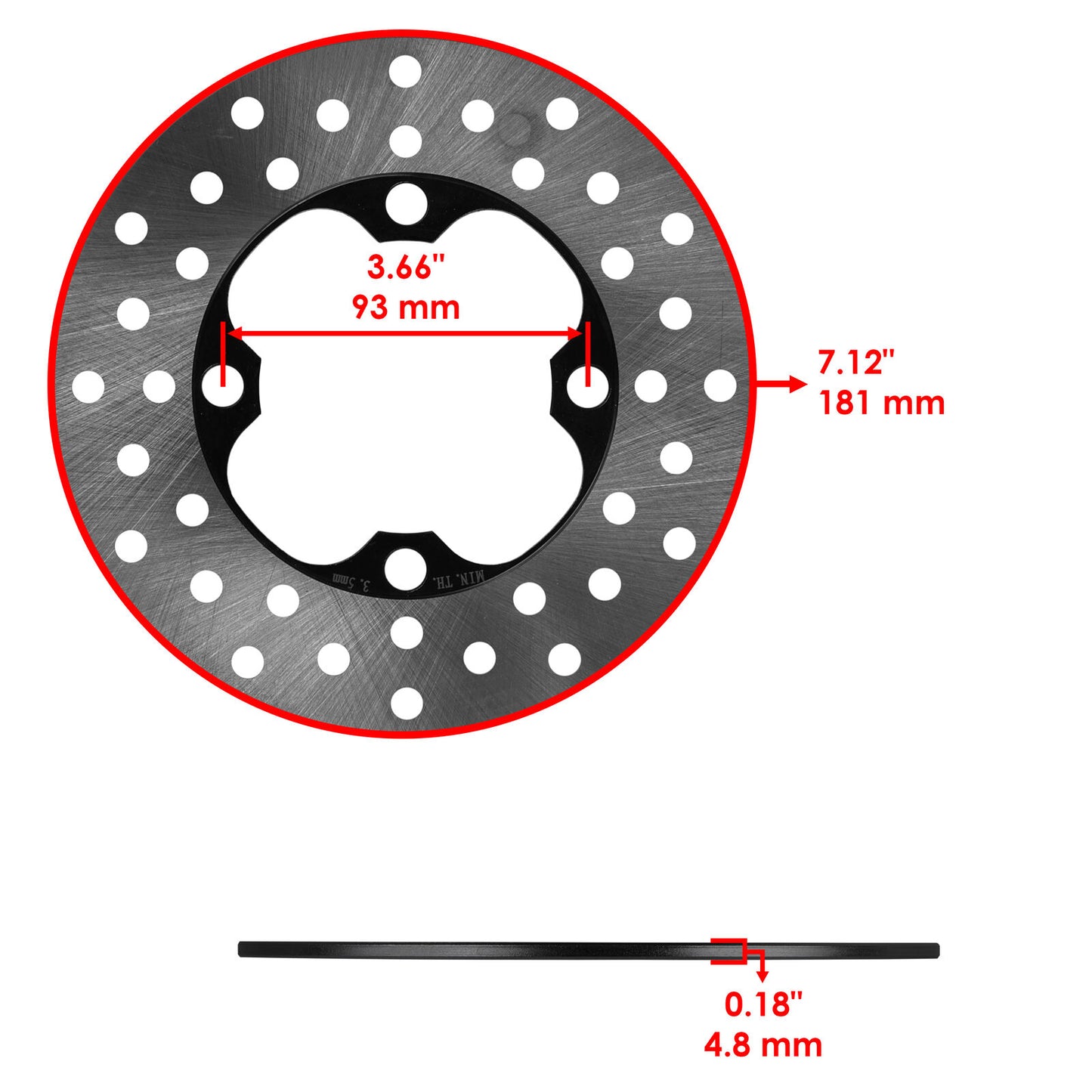 Front Left or Right Brake Disc w/Pads for Honda FourTrax Foreman TRX500FE 05-06
