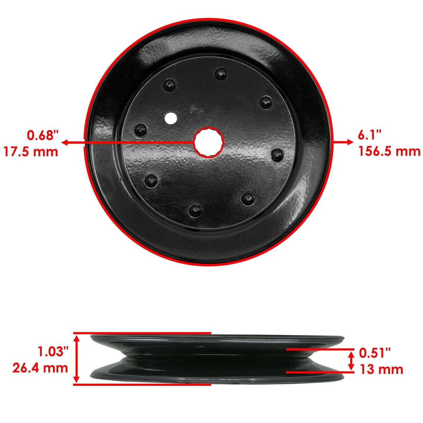 Caltric 756-1227 956-1227 Deck Spindle Pulley For MTD Ryobi Troy Bilt Cub Cadet