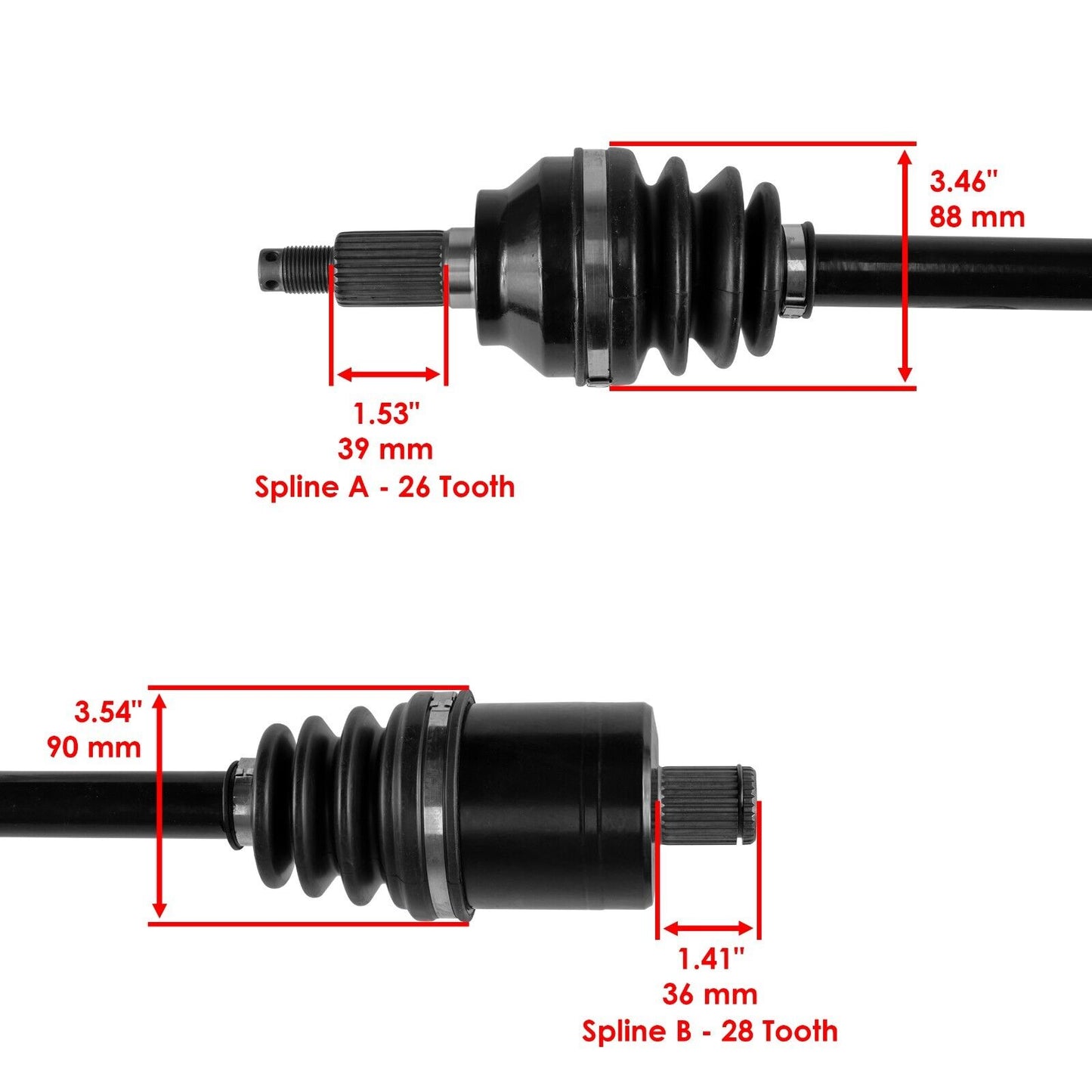 2 Caltric Front Right or Left CV Joint Axles for Yamaha 5TE-F518F-00-00