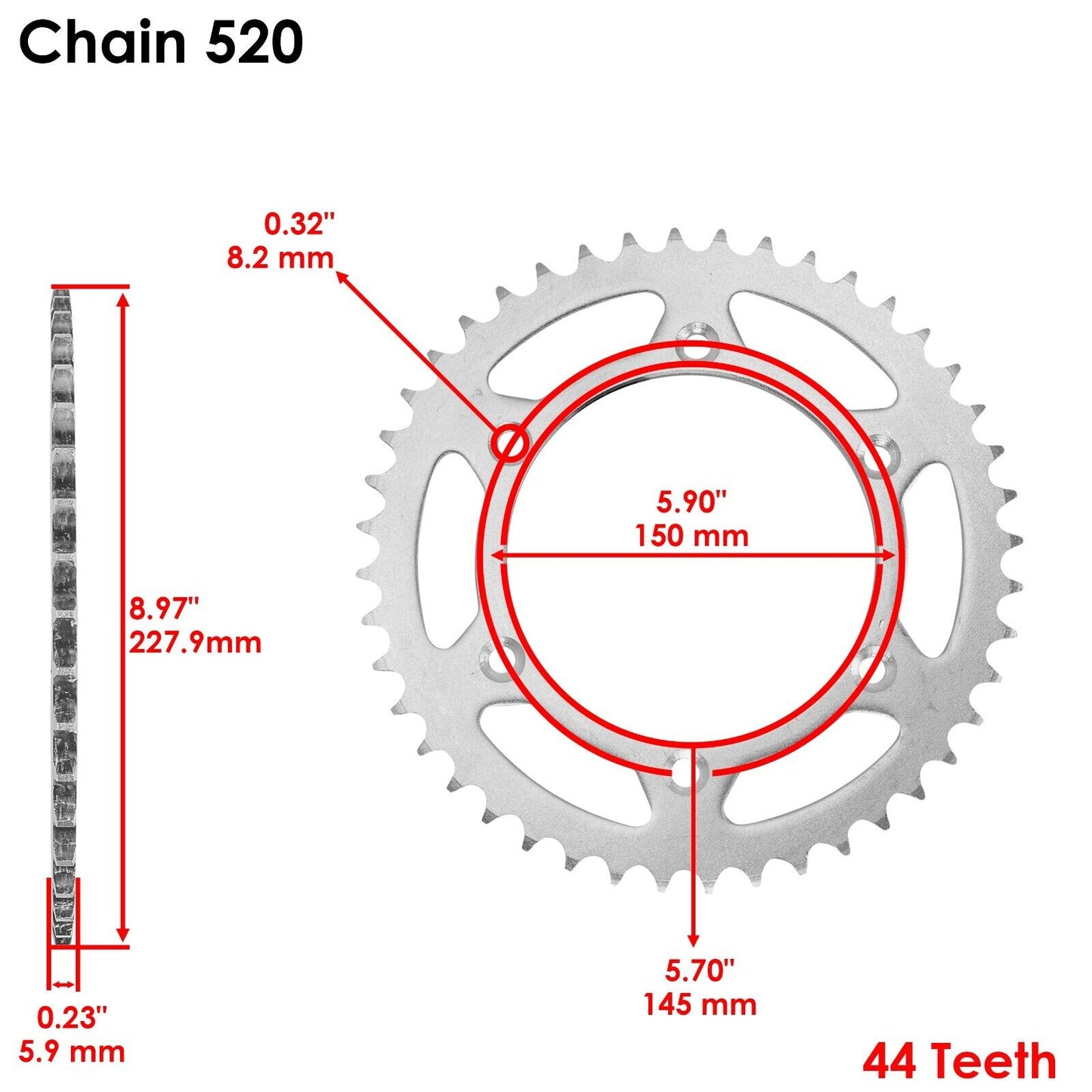 Gold O-Ring Drive Chain & Sprockets Kit for Suzuki DR350 94-99 / DR-Z400S 00-17