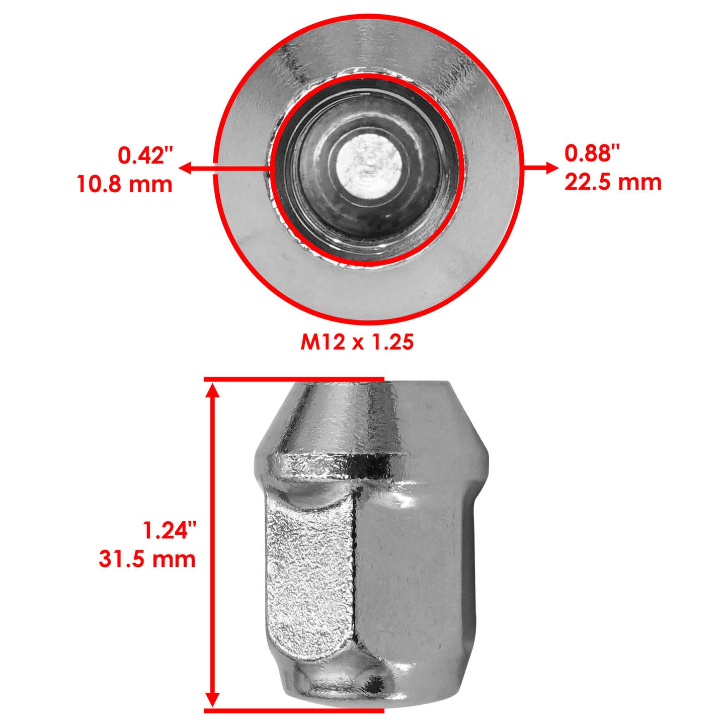 Wheel Lug Nut For Yamaha Viking 700 14-24 Viking VI YXM700 15-24 YXZ1000R 16-23