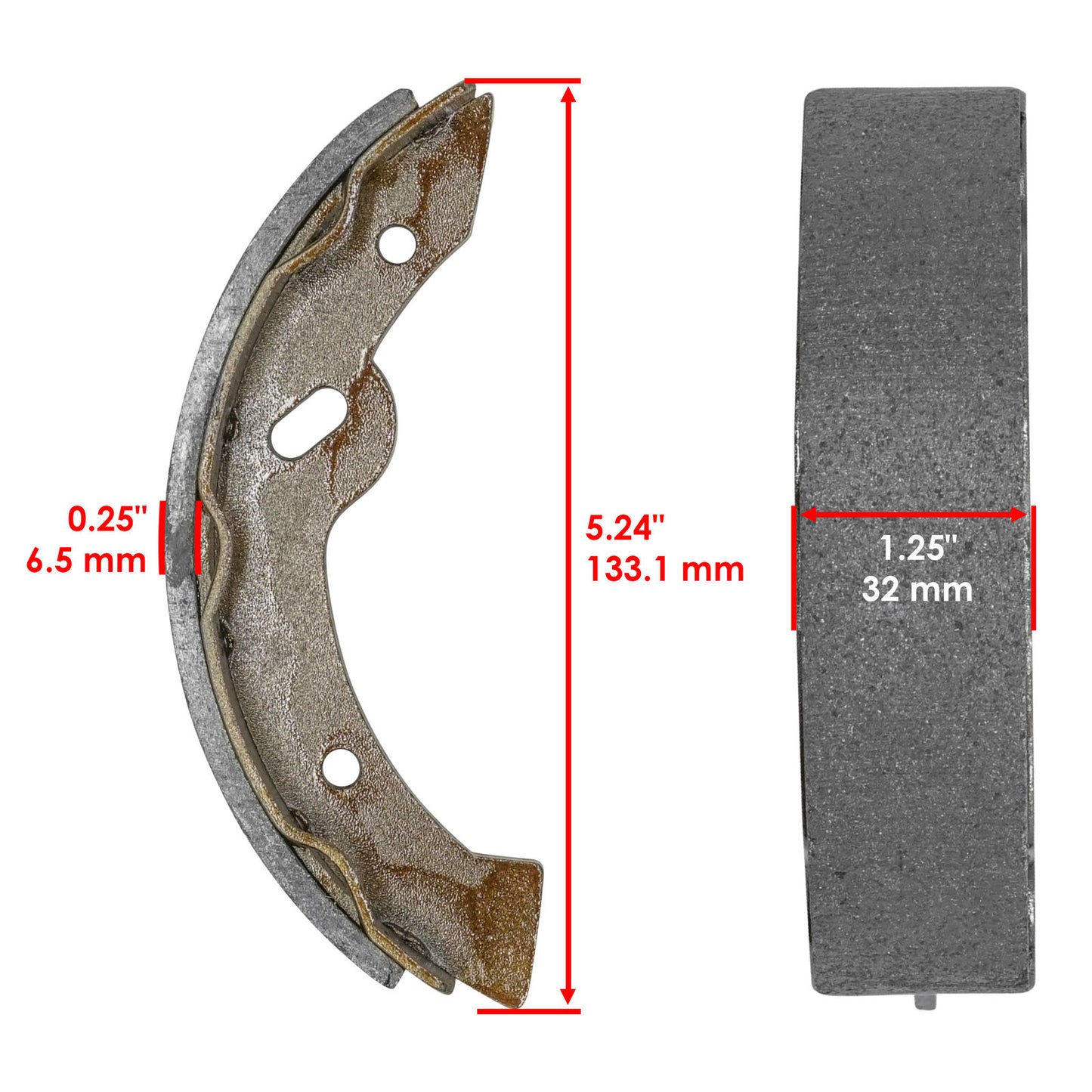 Set Of Caltric Brake Shoe For EZGO Golf Cart TXT G5 2008-2009