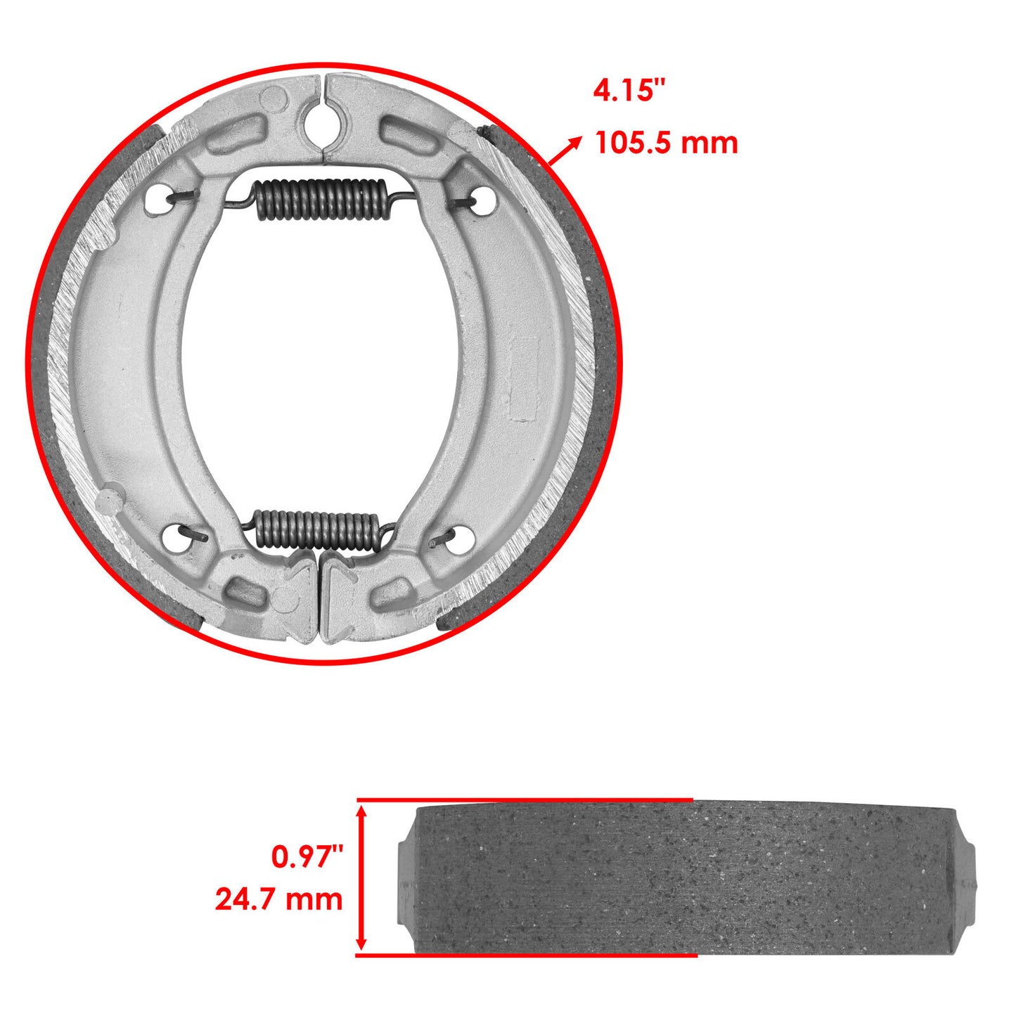 Front Brake Shoes for Yamaha Champ 100 YFM100 1987 1988 1989 1990 1991