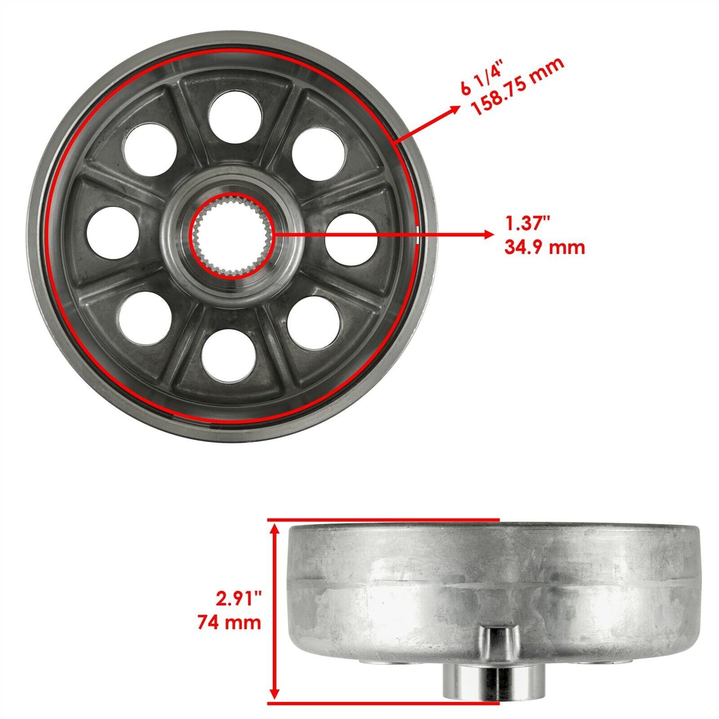 Rear Brake Drum for Honda TRX300FW FourTrax 300 4X4 1988-2000 w/ Brake Shoe Seal