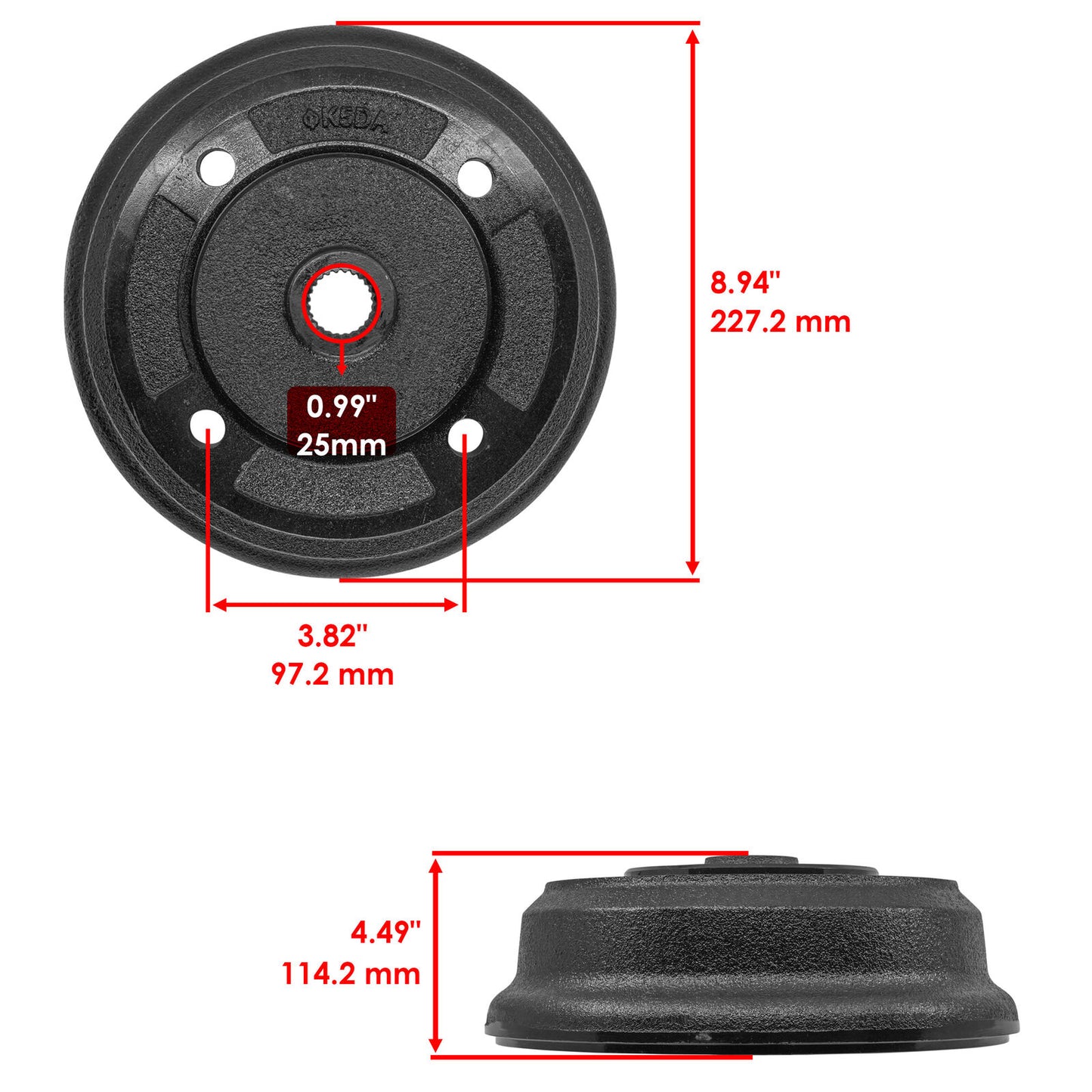 2 Front Brake Drum Wheel Hub fits Kawasaki 41038-0034 41038-1345 41038-7501