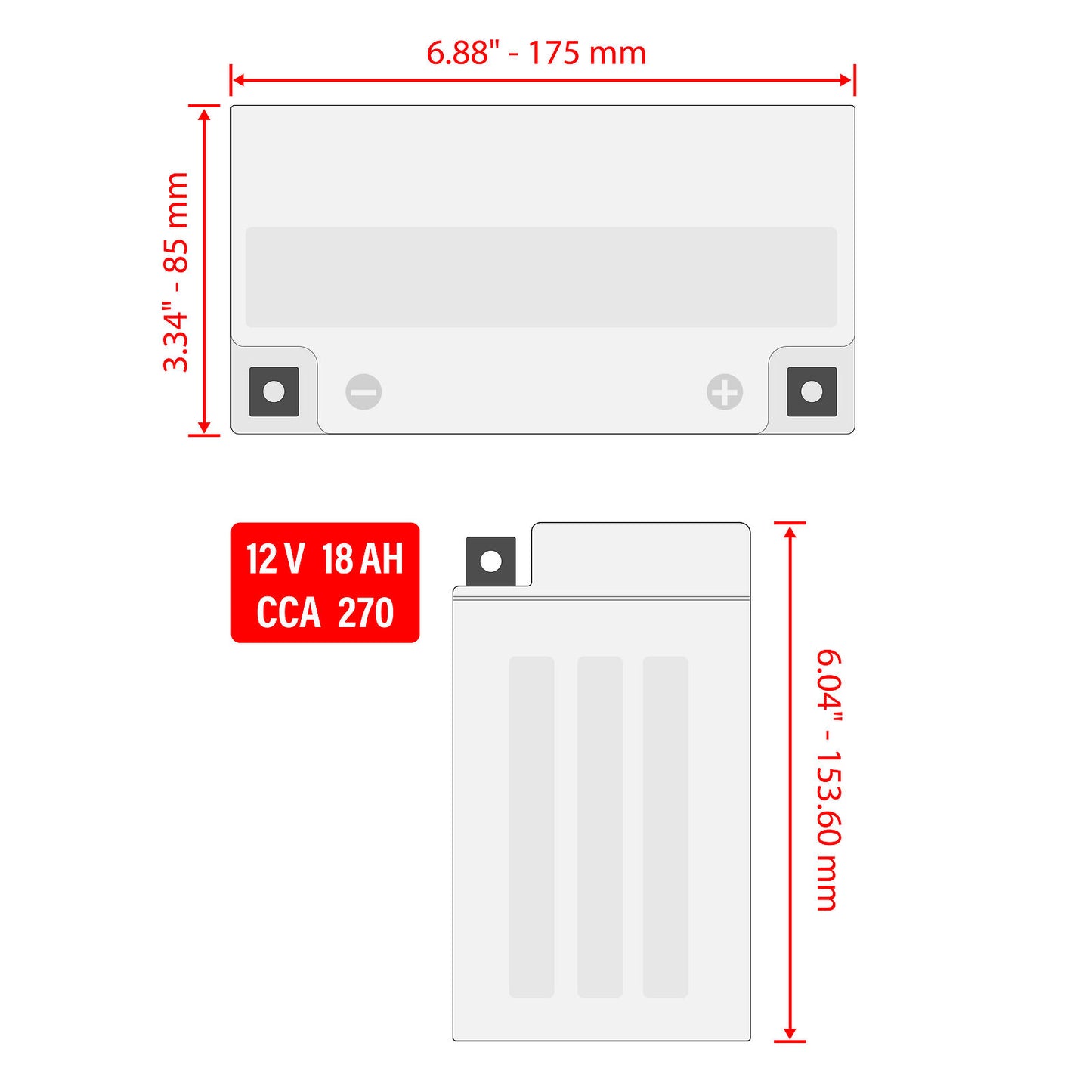 Caltric AGM Battery for Yamaha Kodiak 450 YFM450F 4WD 2003-2006 / 2018-2023