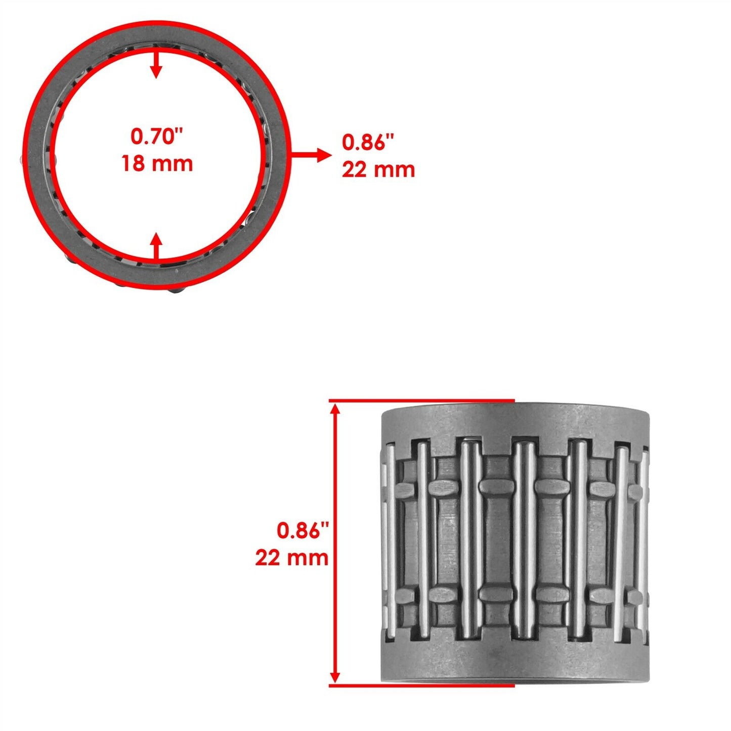 Wrist Pin Needle Bearing For Yamaha YZ250 1974-2022