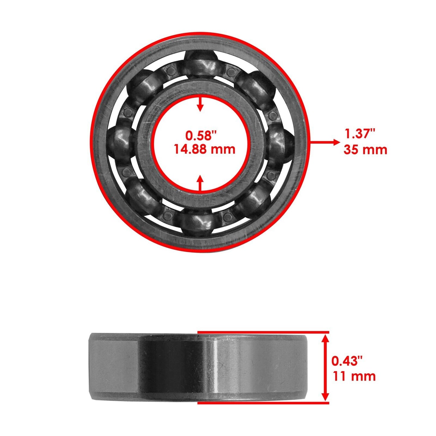 Caltric Radial Ball Bearing 6202 For Honda ATC90 1977-1978 / 96100-62020-00