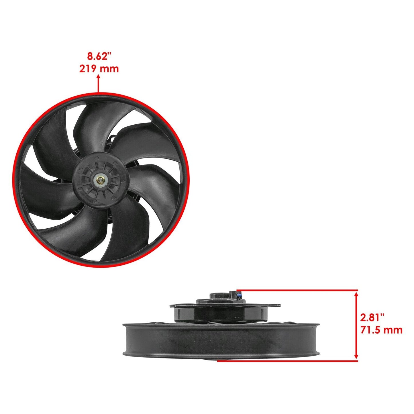 Caltric Radiator Cooling Fan For Honda Rincon 650 TRX650 4x4 2003-2005