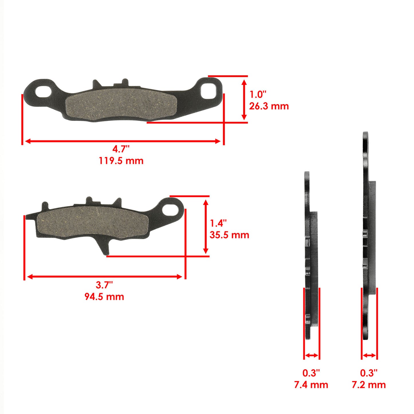 Brake Pads for Kawasaki Brute Force 650 KVF650 4X4 2005-2013 Front Brakes