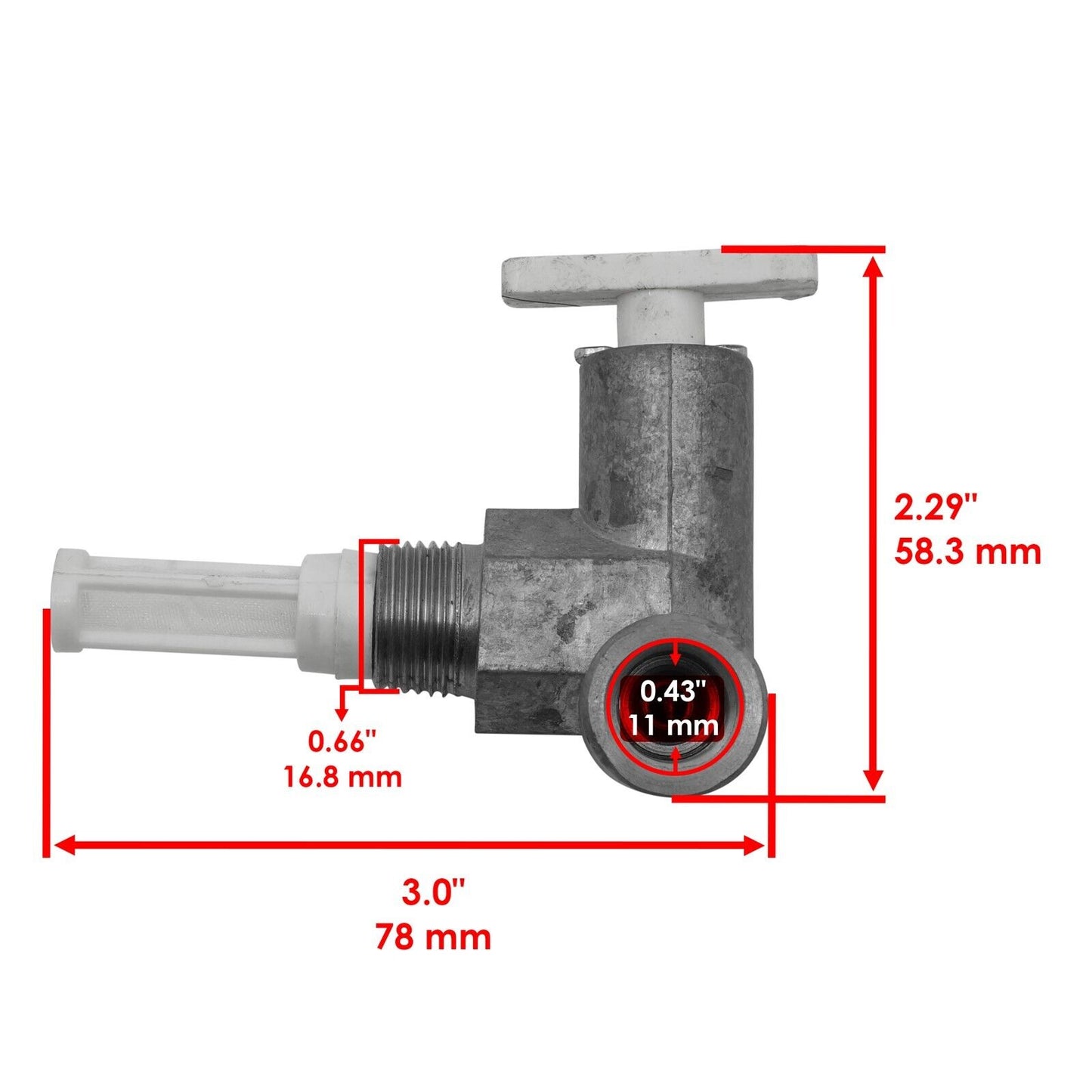 Caltric 898580M91 Fuel Tank Valve Tap for Massey Ferguson / 165 168 175 178 185