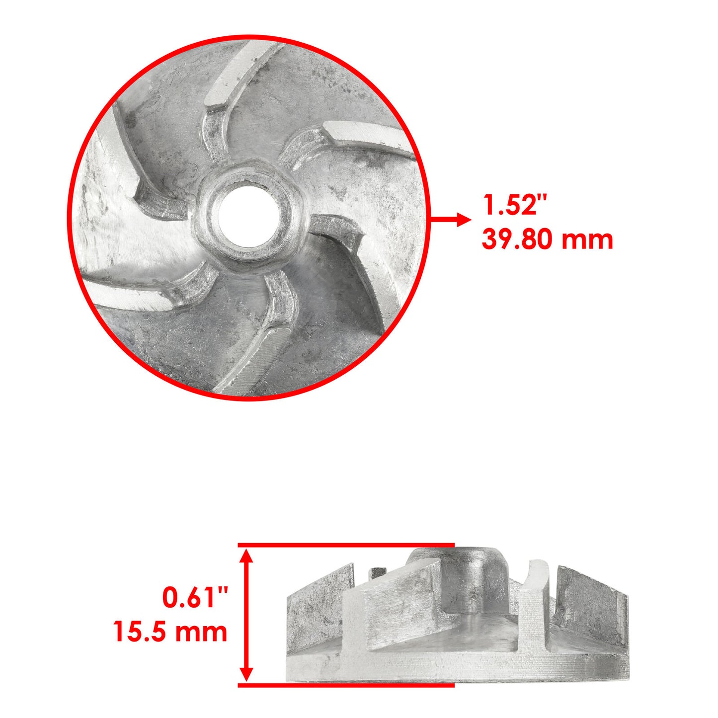 Caltric Water Pump Impeller for Yamaha WR250F 2001 - 2013  / 5DH-12451-00-00