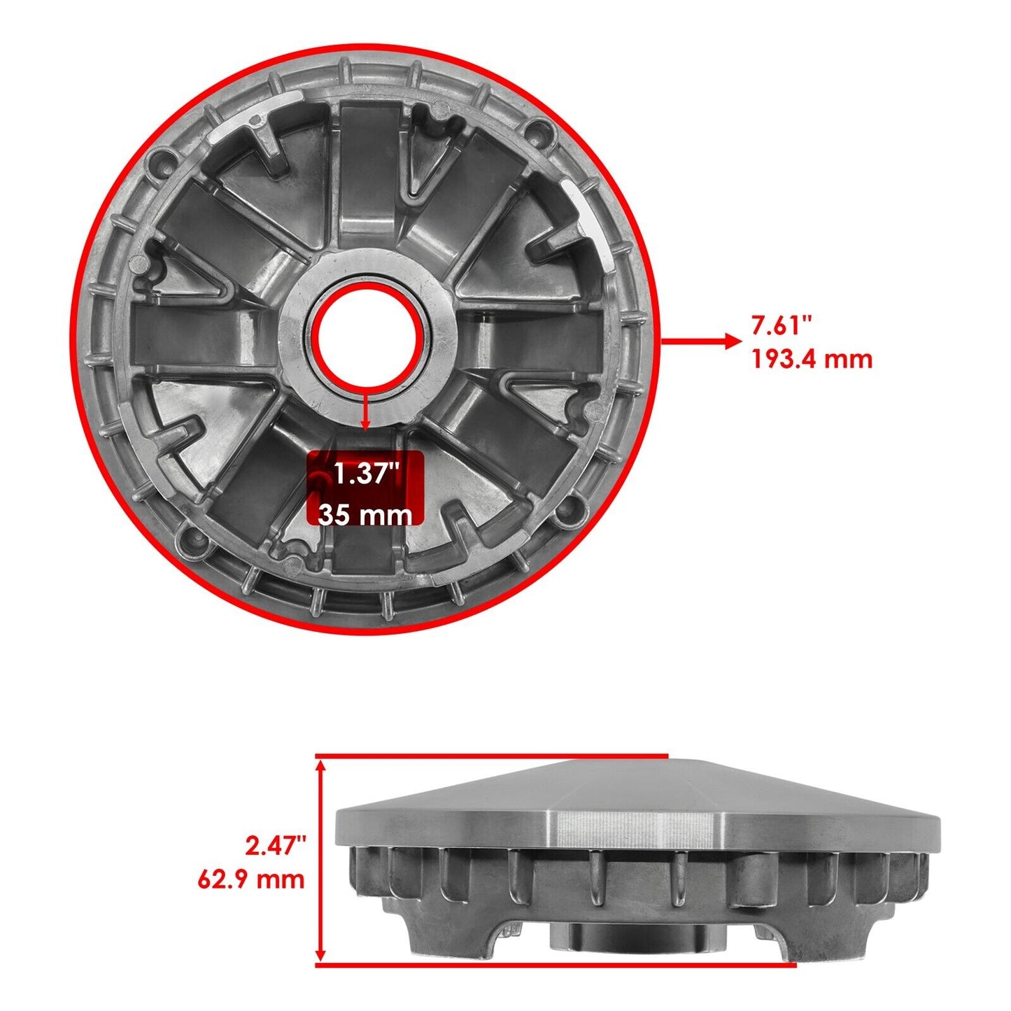 Caltric Primary Clutch Sheave Plate for Arctic Cat Prowler HDX 700 4x4 2011-2016