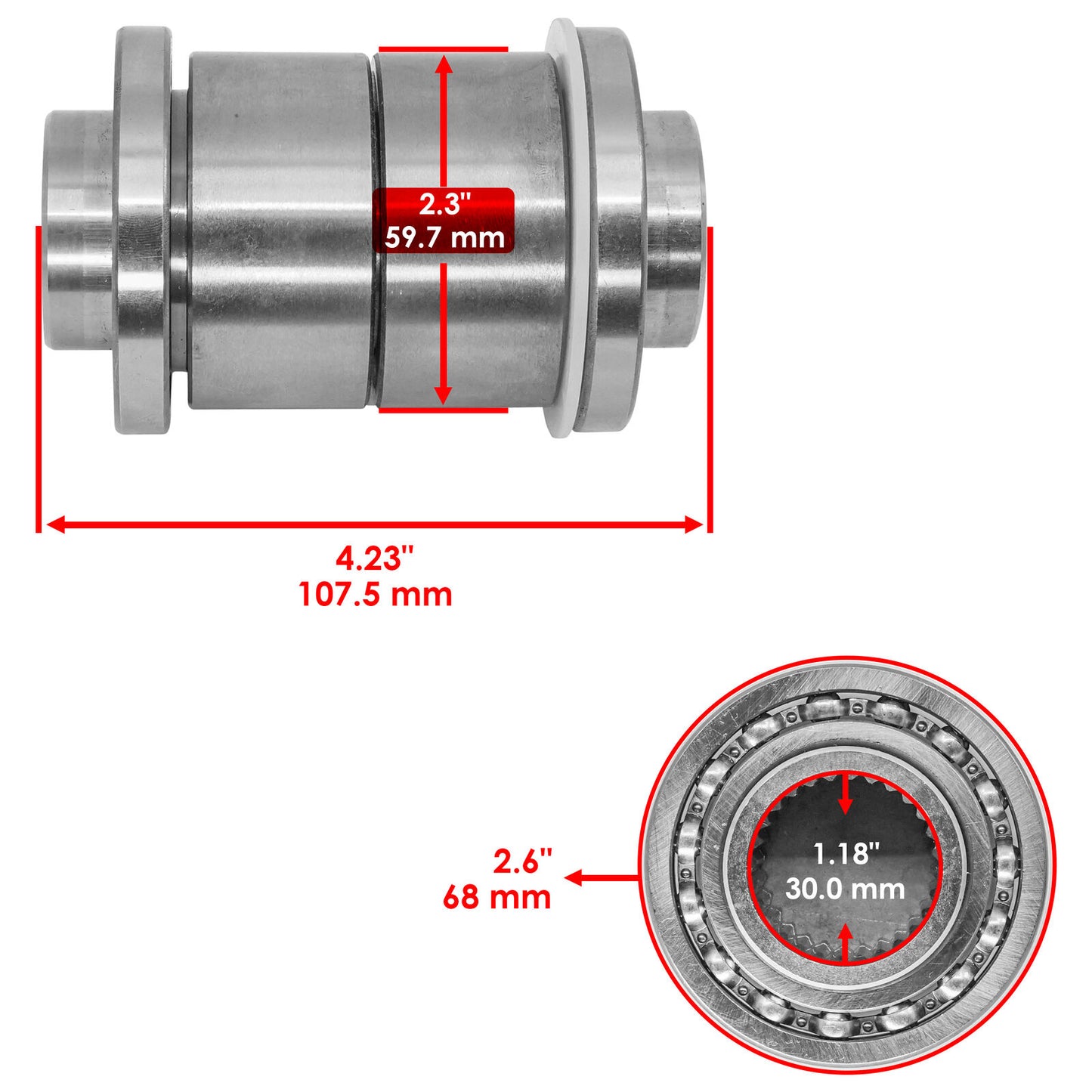 Front Differential Output Hub For Polaris General XP 4 1000 Deluxe/Hunter 21-22