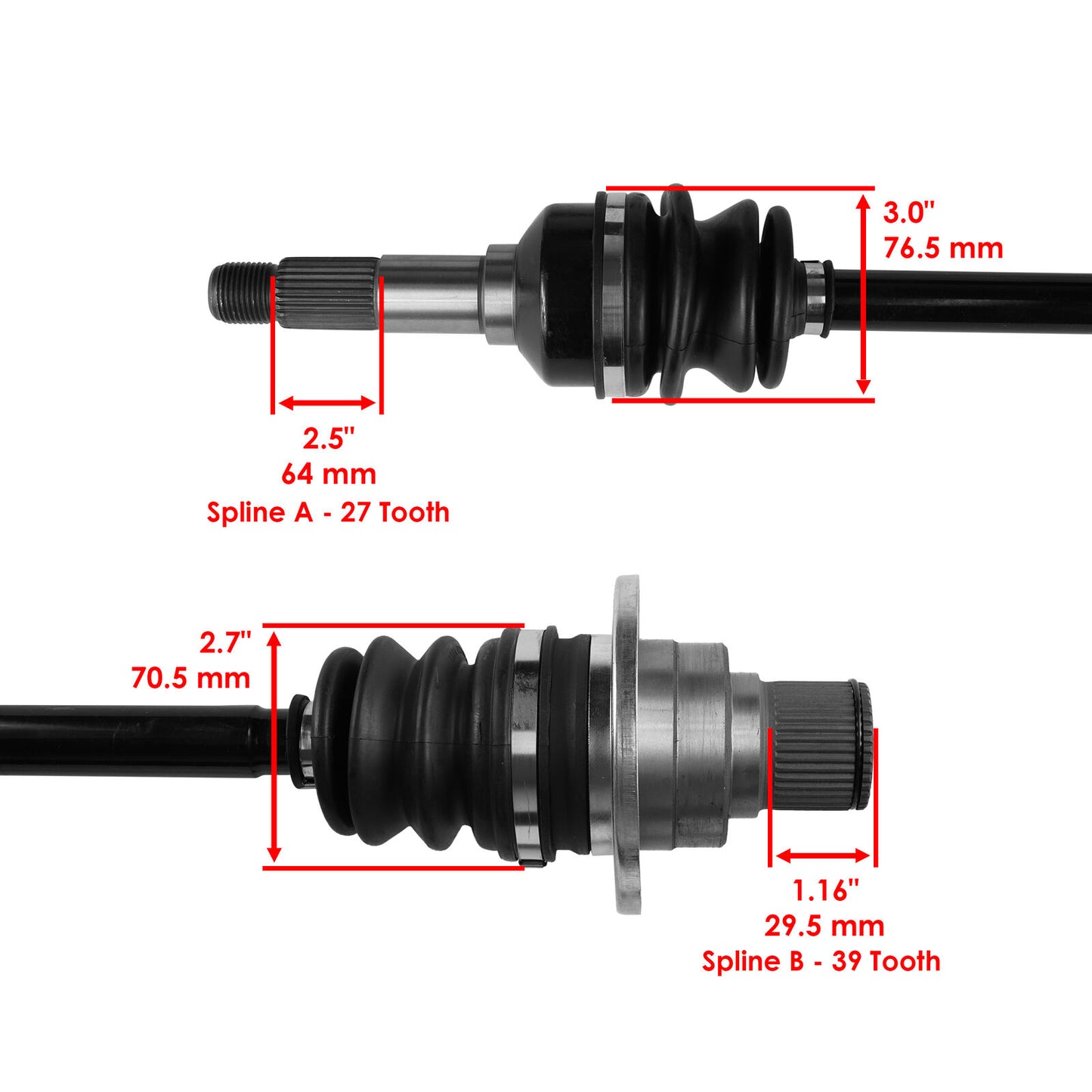 Front Rear Left Right Complete Axles for Yamaha Rhino 700 YXR700F 4WD 2008-2013