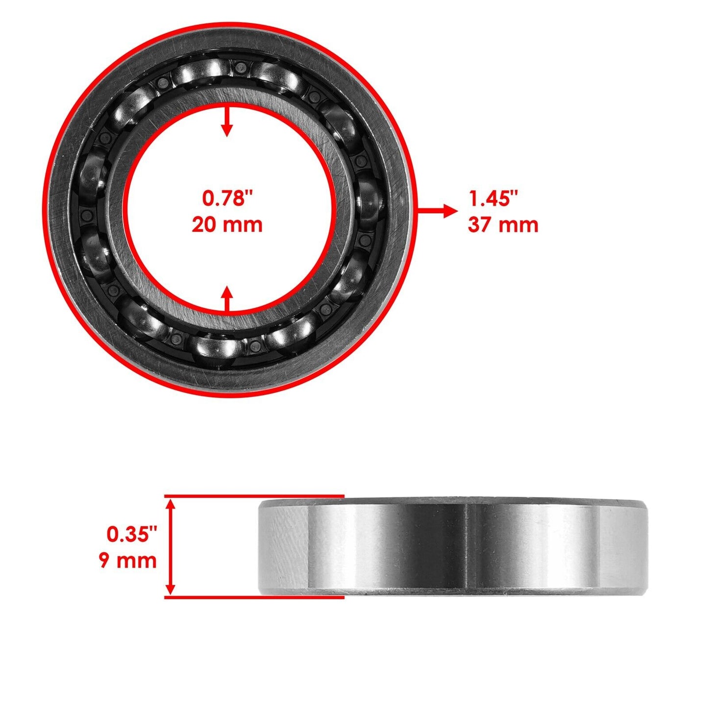 Caltric Caged Camshaft Bearing for Honda XR350R 1983-1985 / 91003-KF0-008