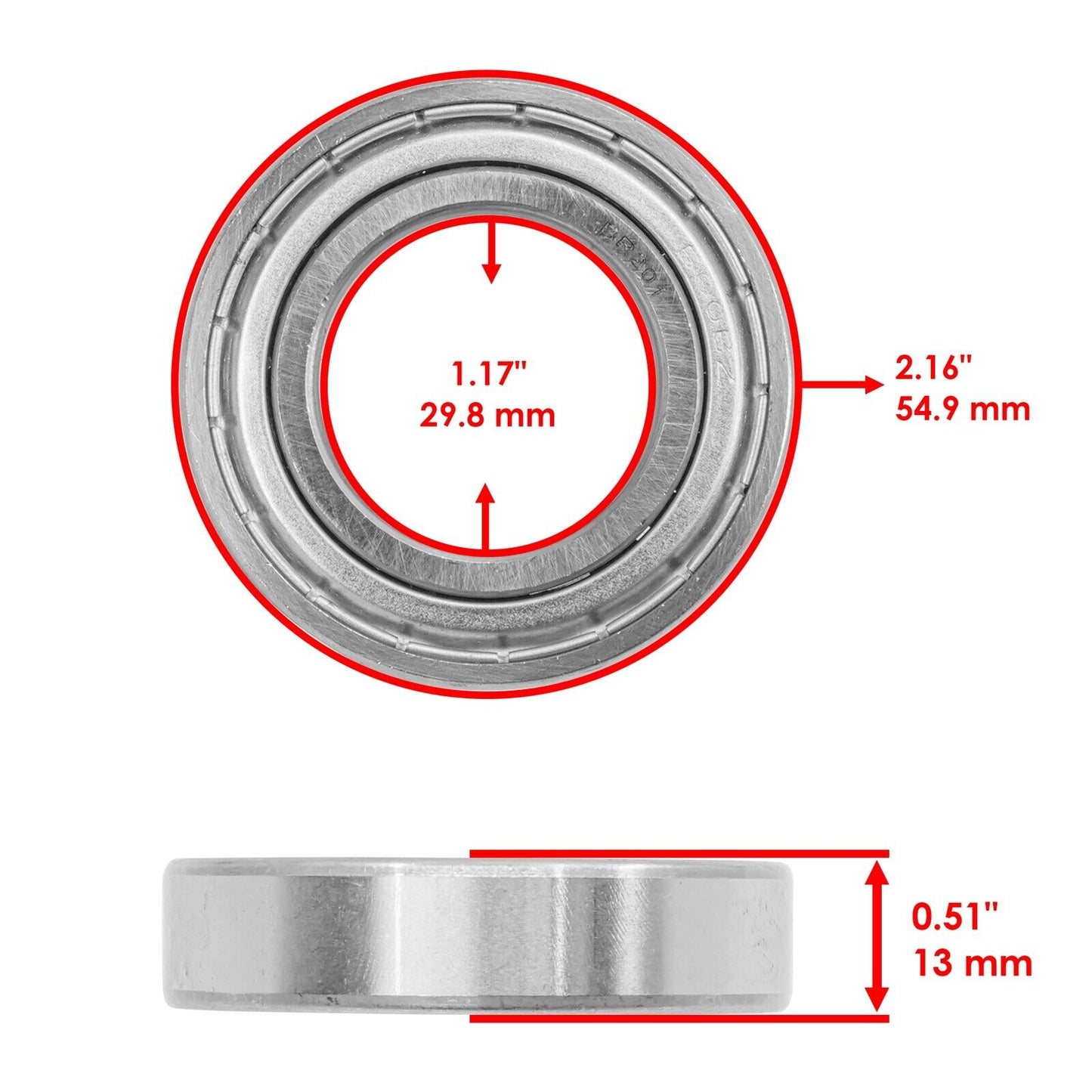 Caltric Axle Rear Hub Bearings For Yamaha YFZ50 2017-2023 BD3-F53N4-00-00