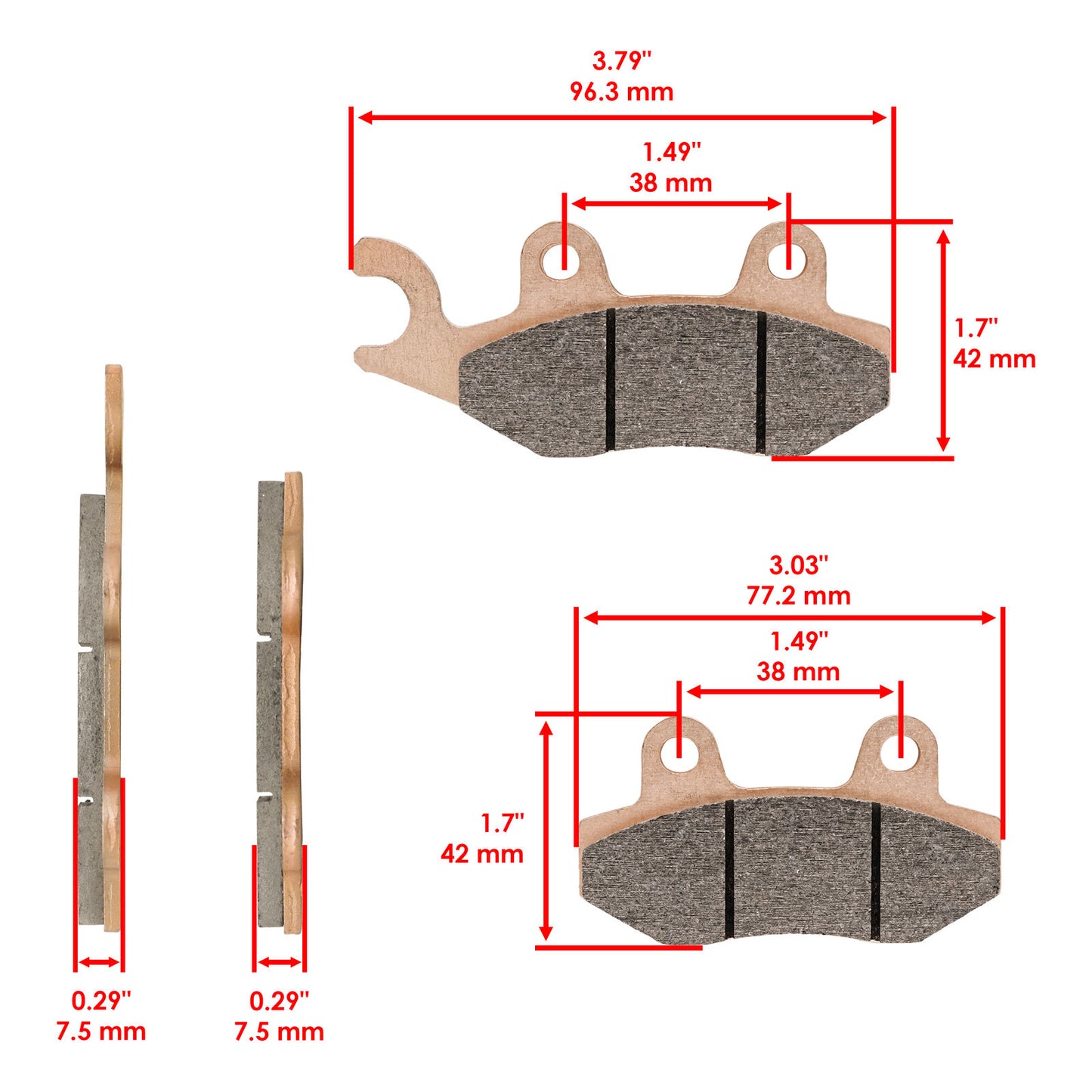 715500336 Front & Rear Brake Pad For Can-Am Commander 1000 800 2011-2015