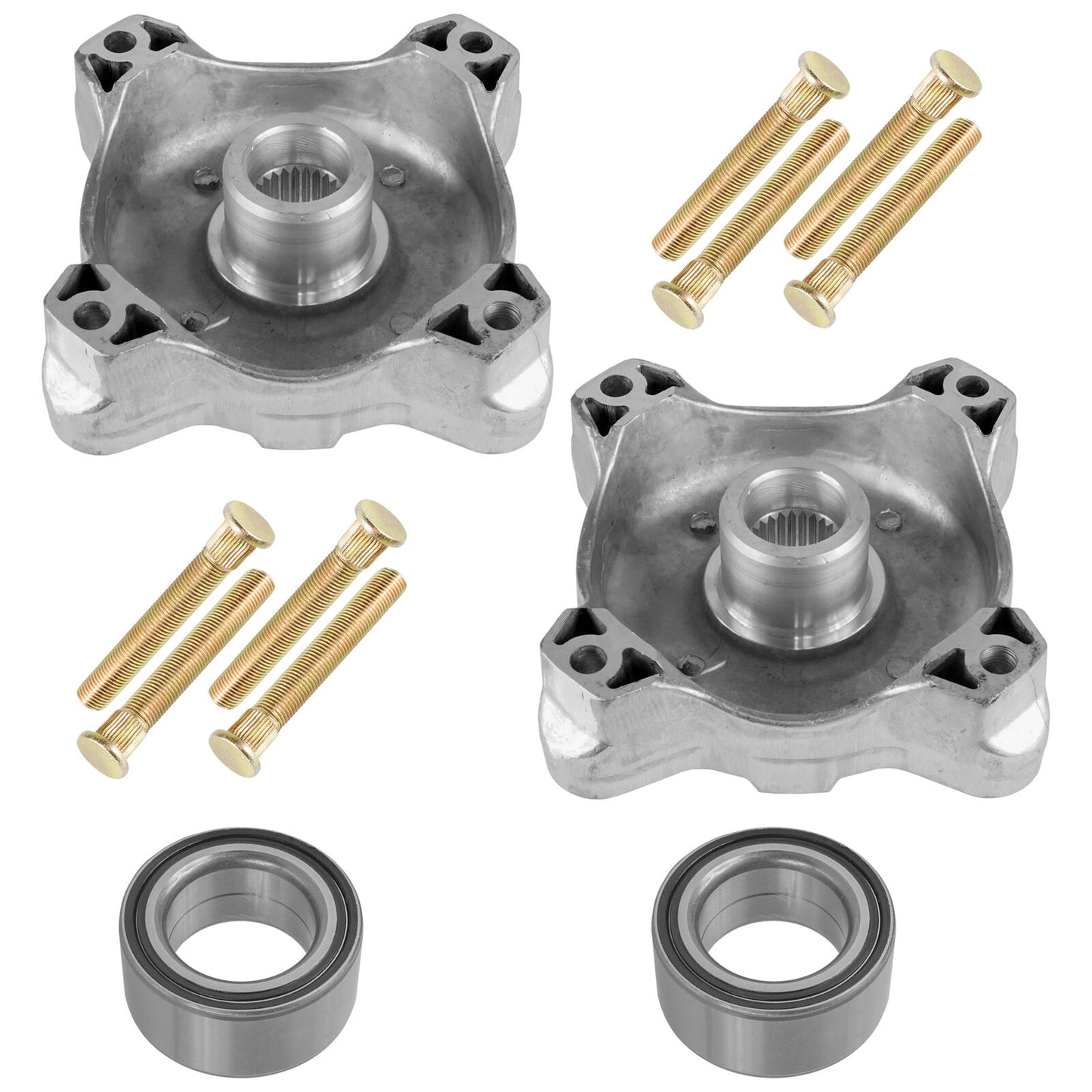 Front Left Right Wheel Hubs W/Studs & Bearings for Polaris RZR 800 EFI 2010-2014