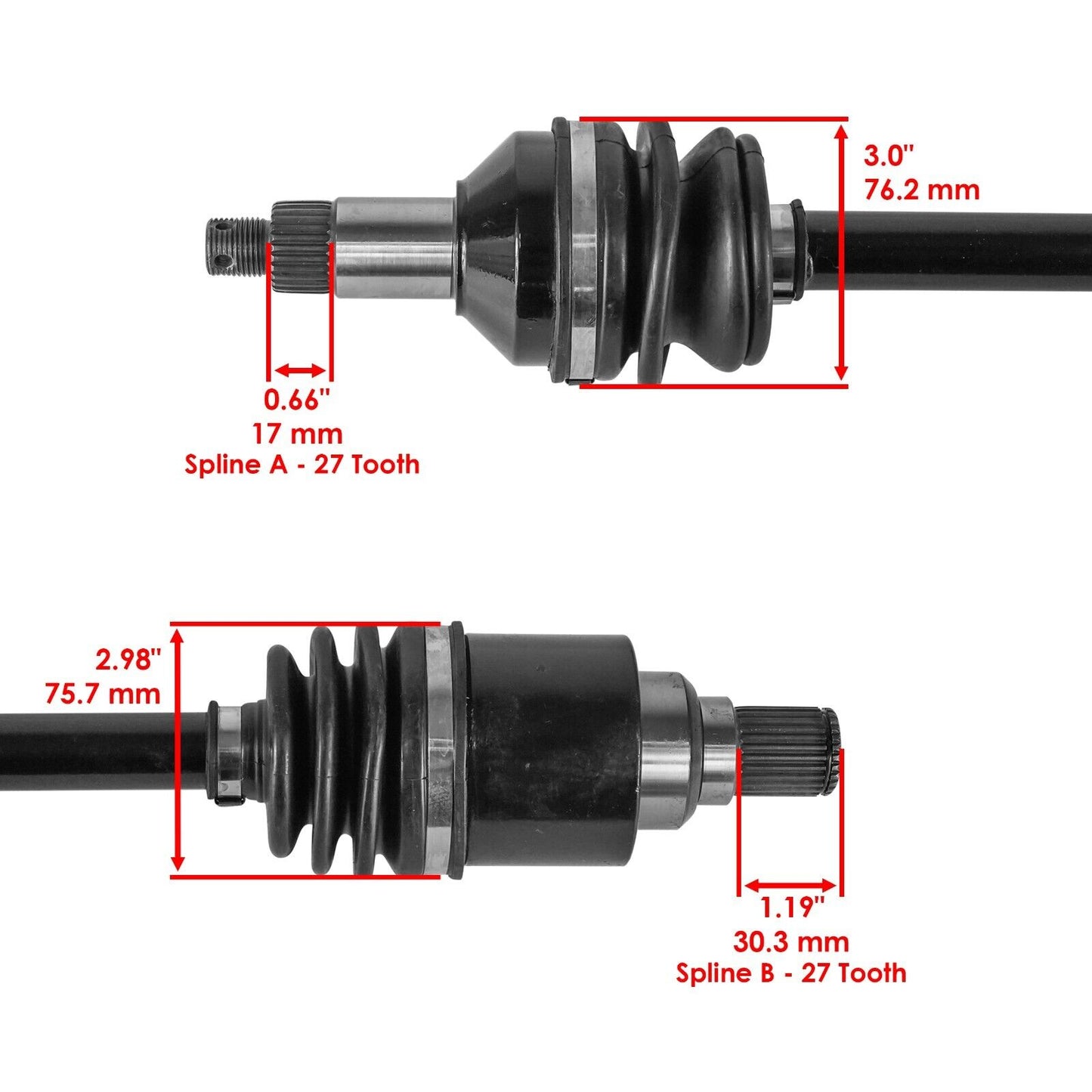 Caltric Rear CV Axles For Arctic Cat HDX 700 XT SE 2016 Left And Right