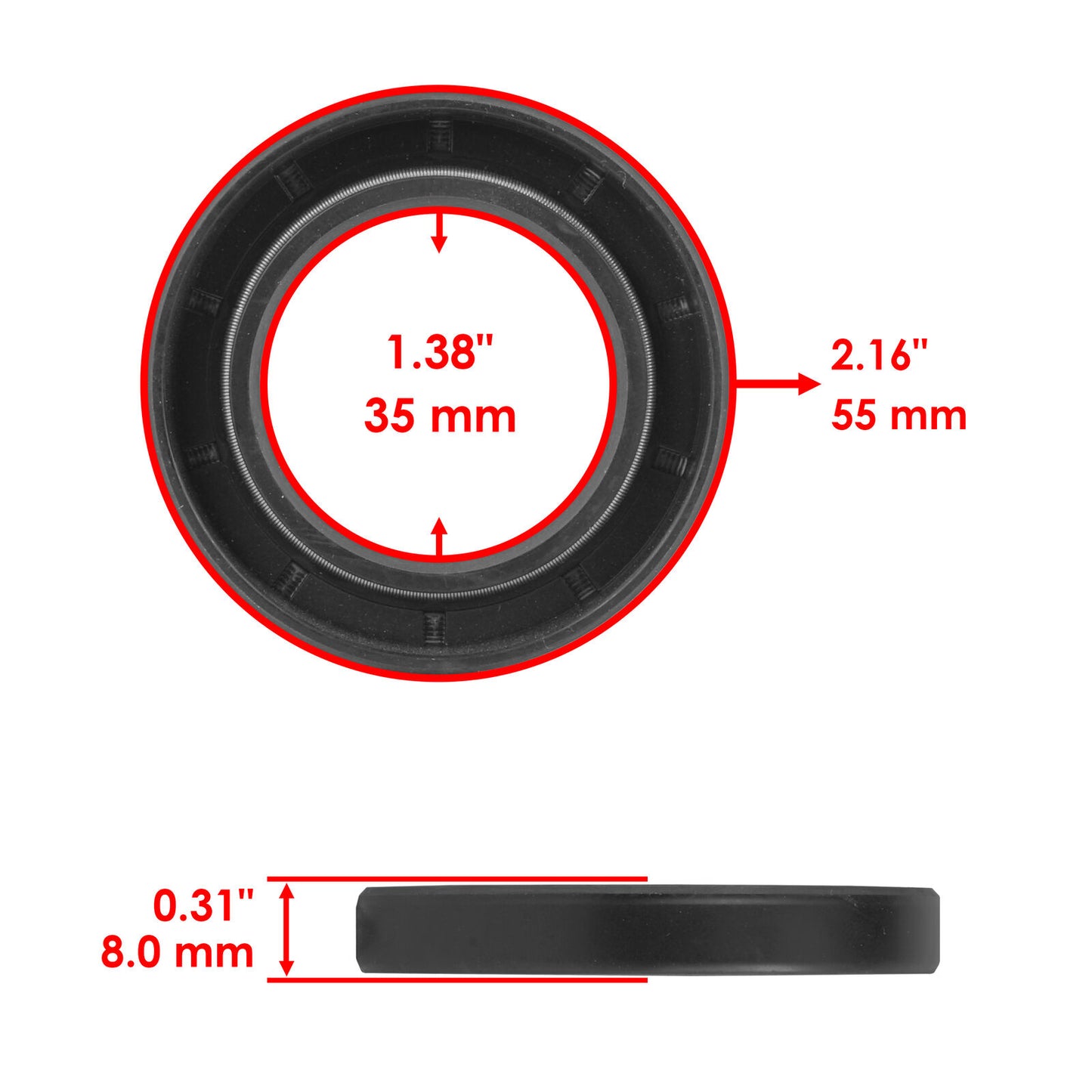 Oil Seal for Kawasaki Mule 2500 2510 2520 KAF620 1994 - 2001 Drive Shaft 35X55X8