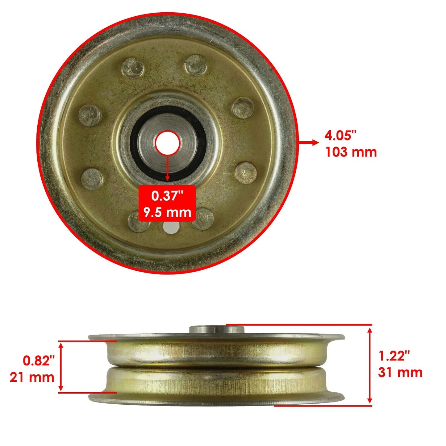 2x Flat Idler Pulley For Cub Cadet RZT-L46 FAB Honda 46"Deck 2014-2018