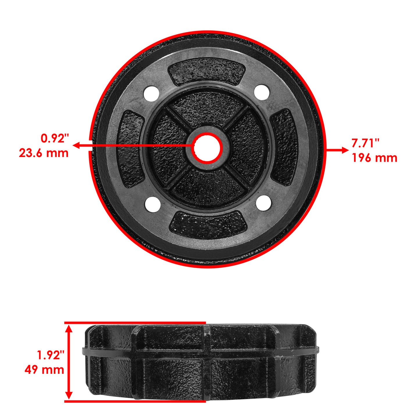 Rear Brake Drum W/Bolt for Kawasaki Mule 2510 KAF950A KAF950 A Diesel 2000-2001