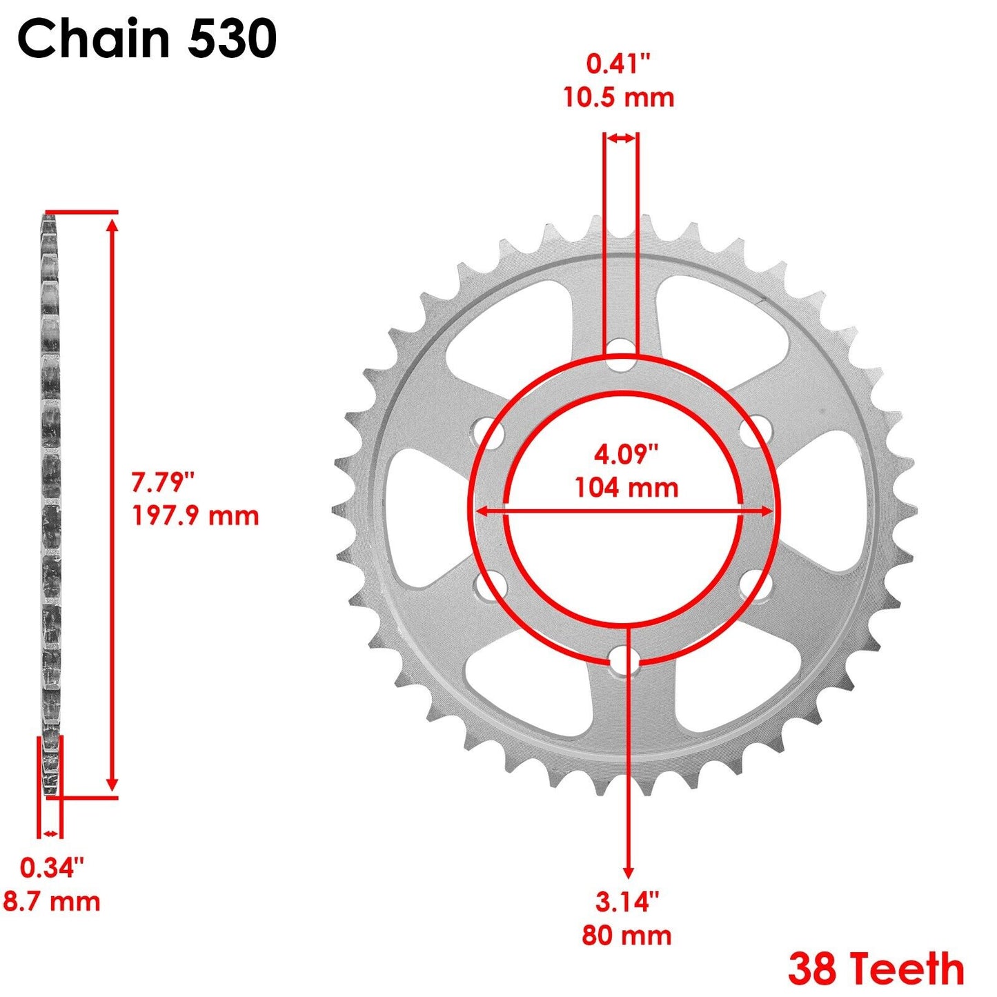 Drive Chain & Sprocket Kit Fits KAWASAKI GPz550 KZ550D KZ550H KZ550C LTD 550