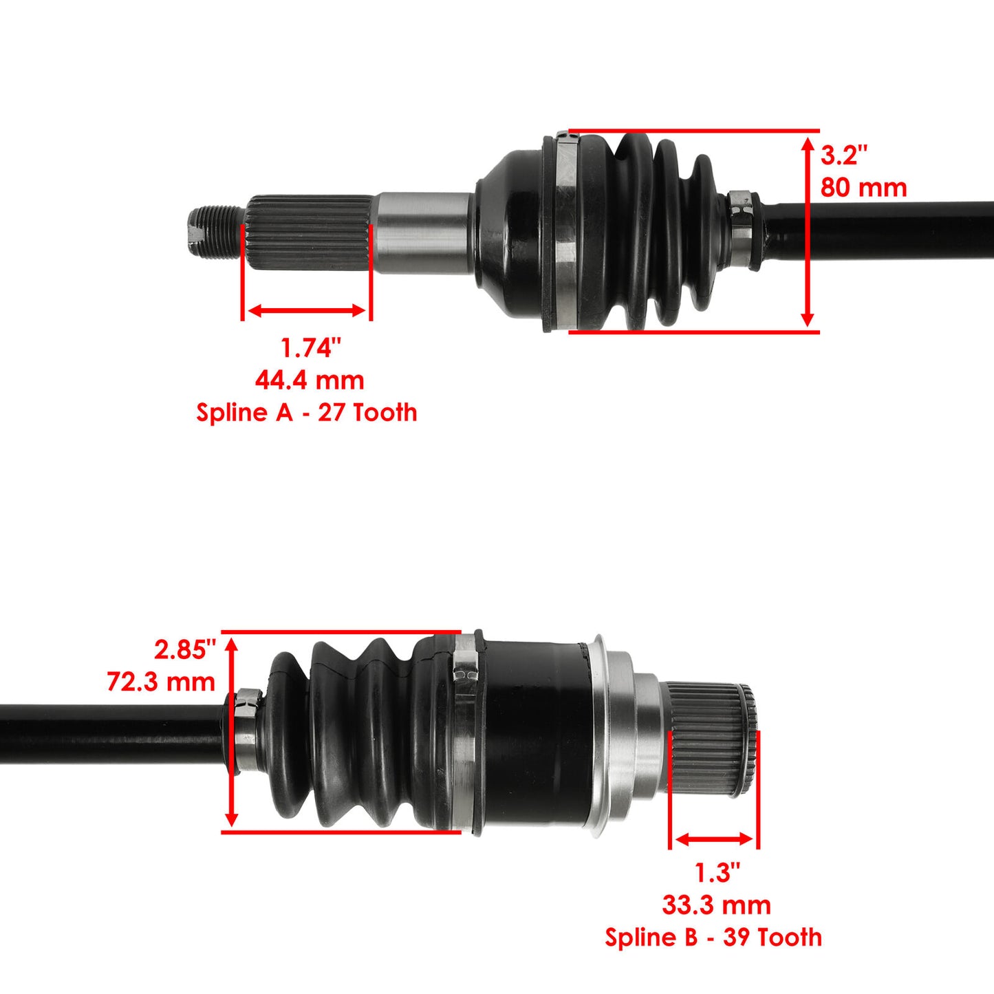 Front Rear Left Right Complete Axles for Yamaha Grizzly 450 YFM450FG 4WD 2007