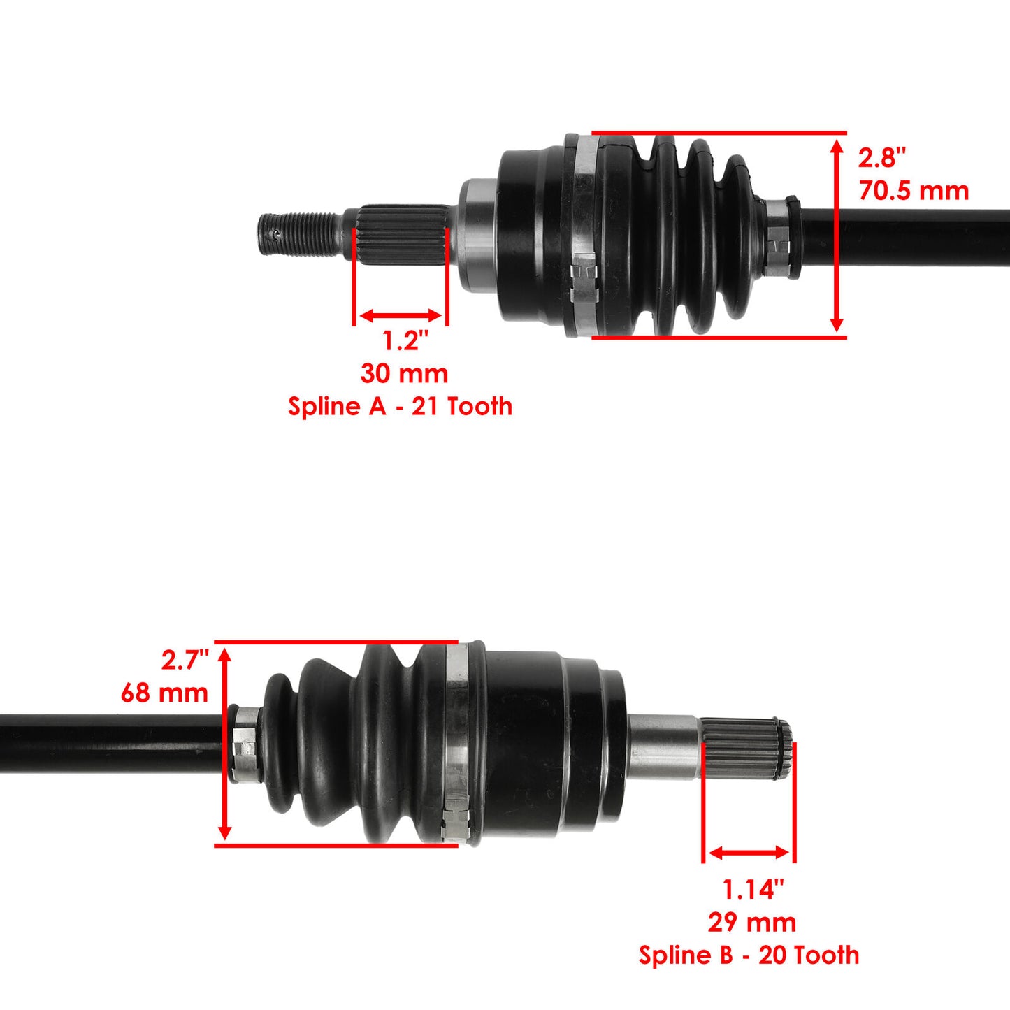 Front Left And Right CV Joint Axle for Honda TRX500FM Foreman 500 4X4 2005-2013