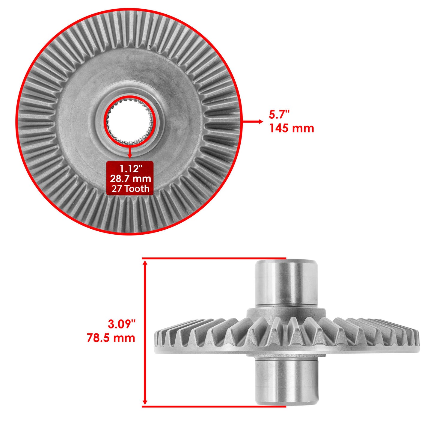 Rear Differential Ring & Pinion For Honda Foreman 400 TRX400FW 4x4 2002-2003