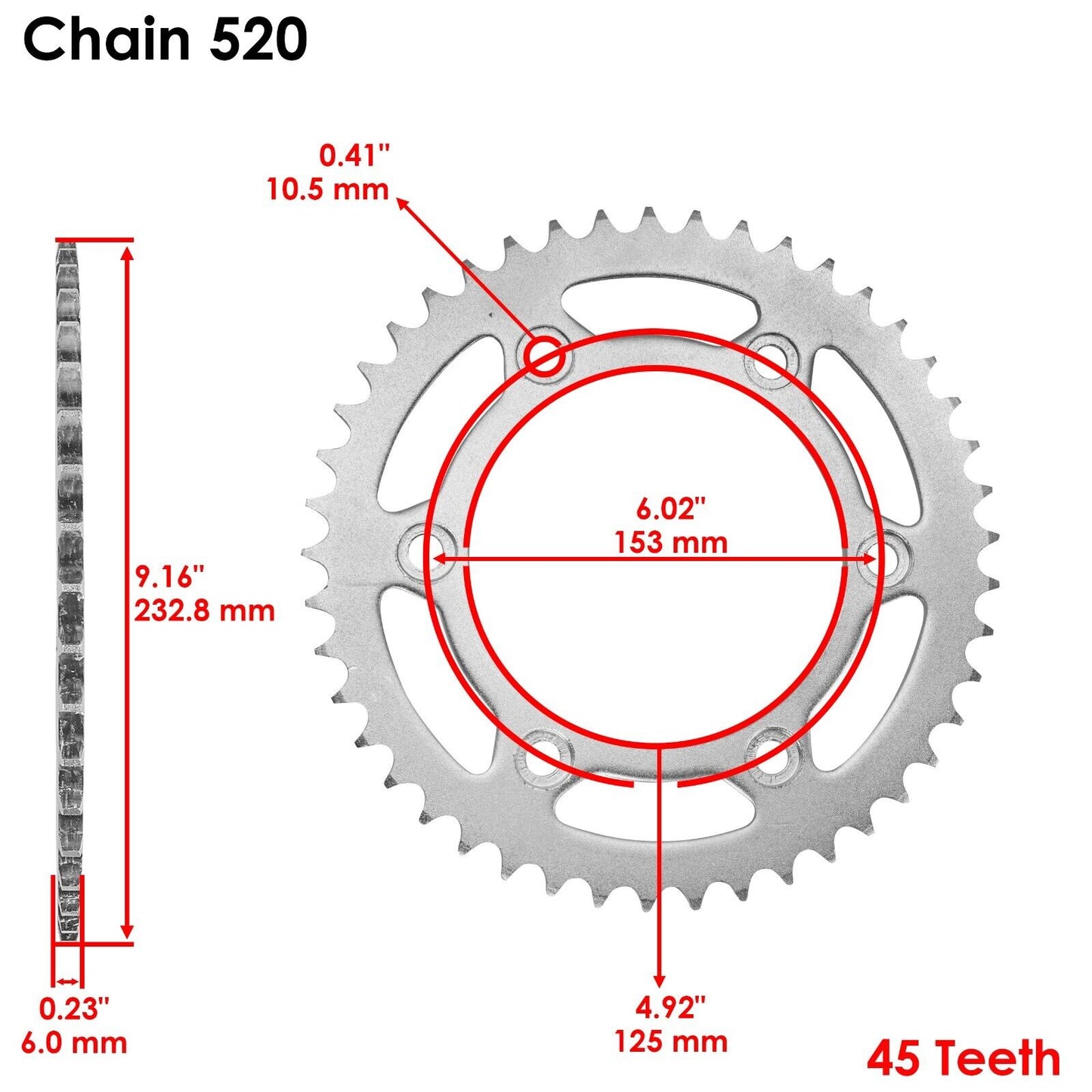 Black Drive Chain And Sprocket Kit for Honda XR650L 1993-2018