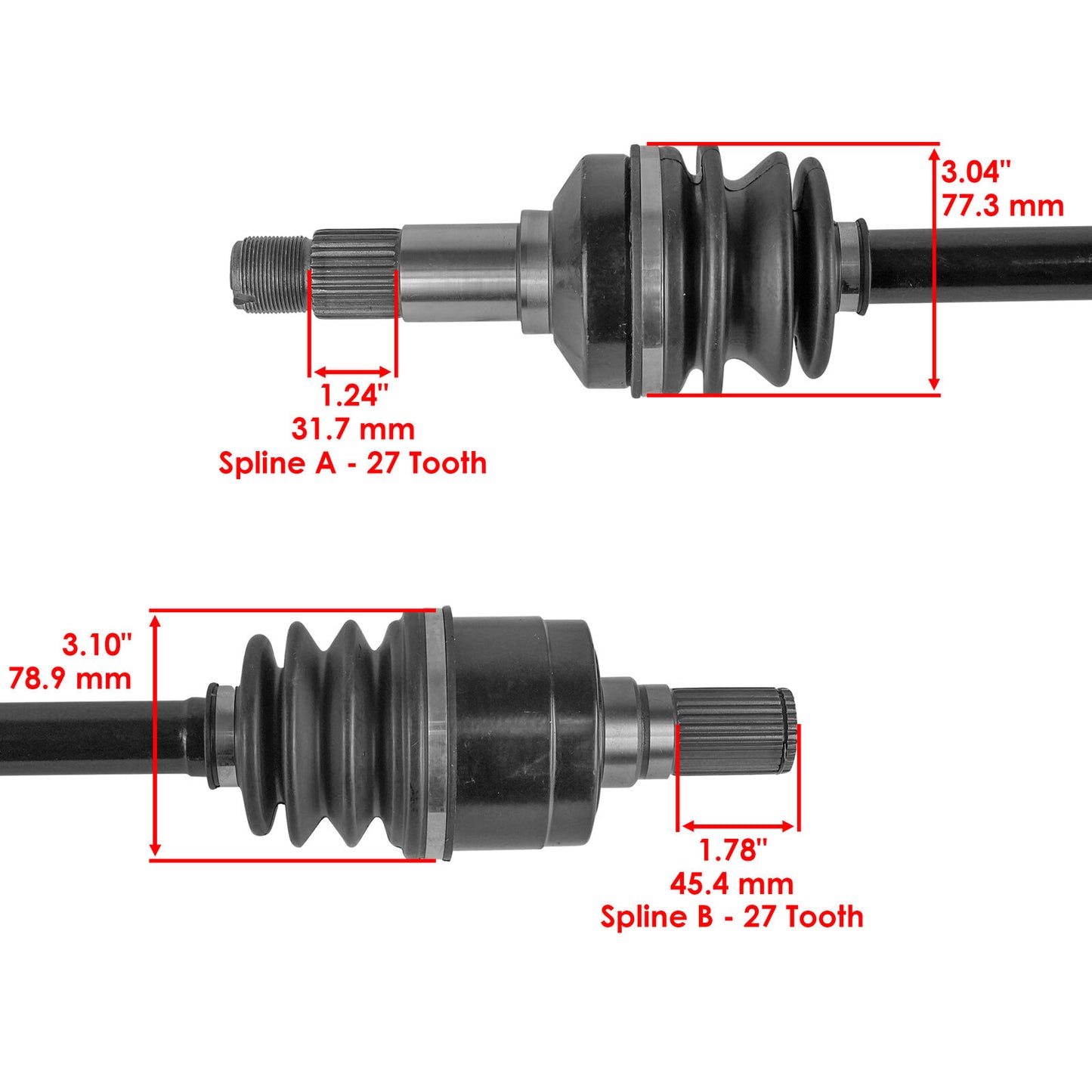 Rear CV Axles For Yamaha YXZ1000R SS EPS 2017-2018 2022-2024 Left And Right