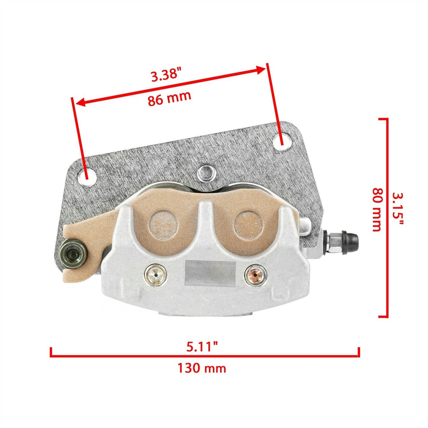 Front Left Right Brake Caliper w/Disc for Yamaha Raptor 700 700R YFM700R 2006-12