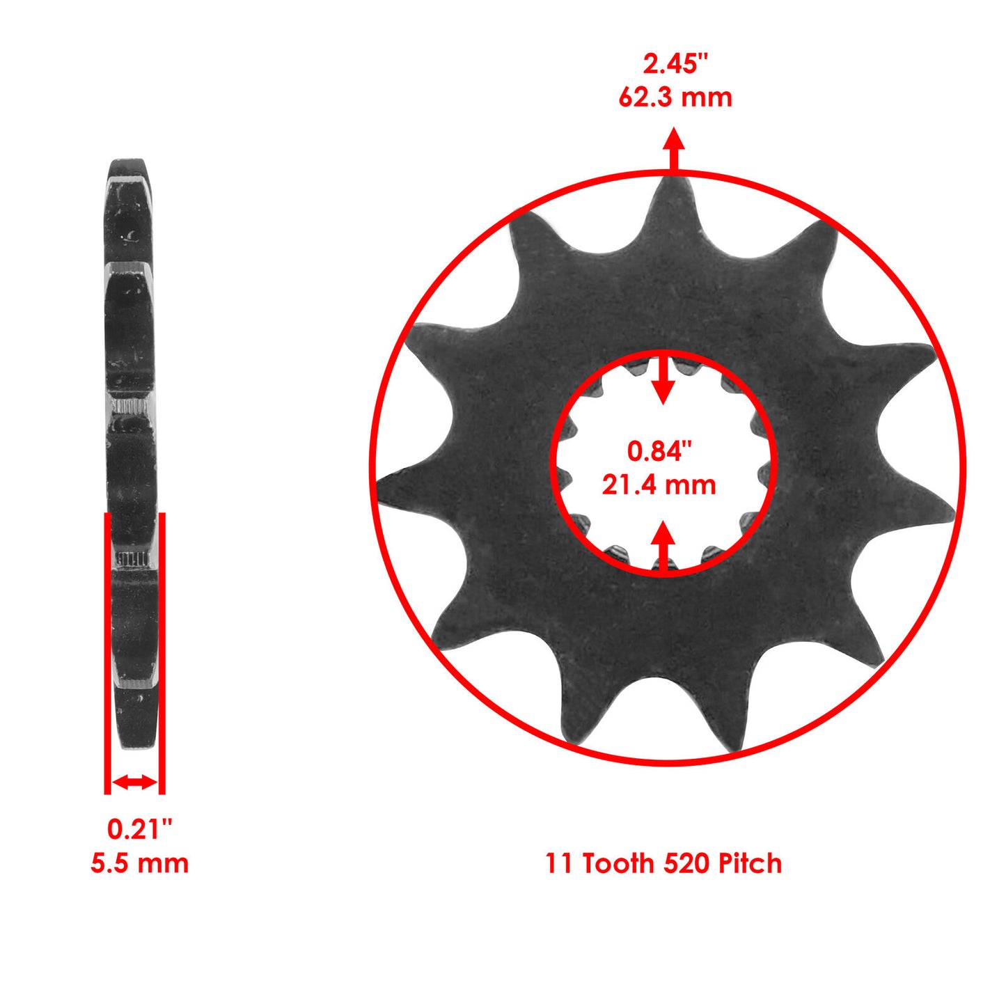 Front Drive Chain Sprocket for Suzuki LT230E QuadRunner 1987-1993 Teeth 11