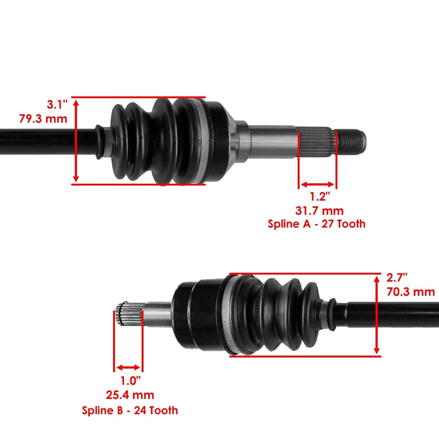 Caltric CV Axles For Yamaha YXZ1000R EPS 2017-2018 2022-2024 Front And Rear