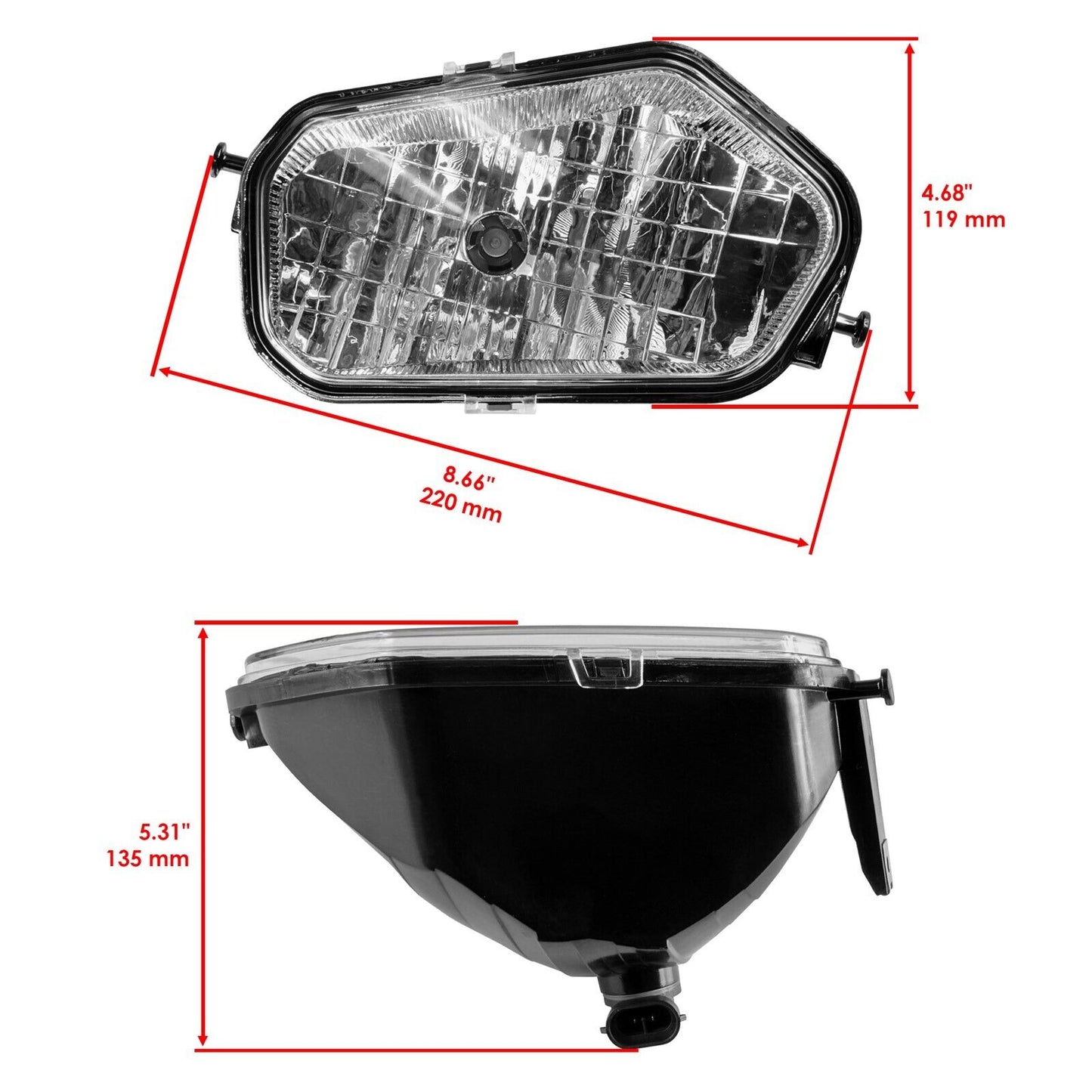 Front Left Headlight w/Bulb for Polaris Sportsman 550 Touring w/ EPS 2010-2013