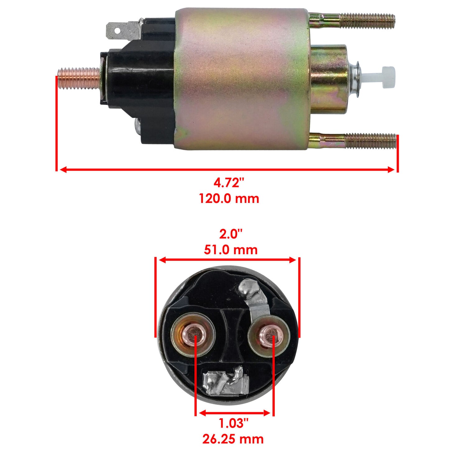 12V 3 Terminal Caltric Starter Relay Solenoid for John Deere MIA11504