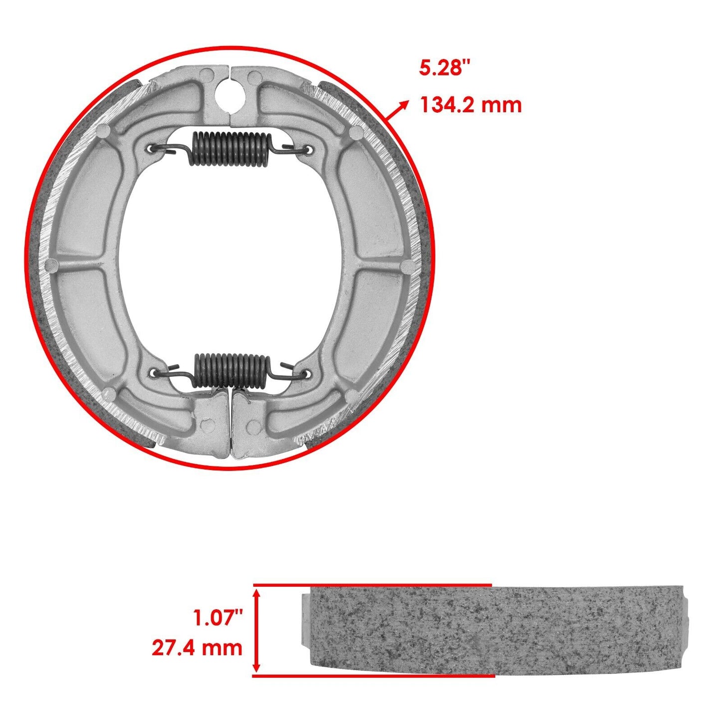 Front & Rear Brake Shoes for Kawasaki KLT200 1981 1982 83 1984 Front Rear Shoes