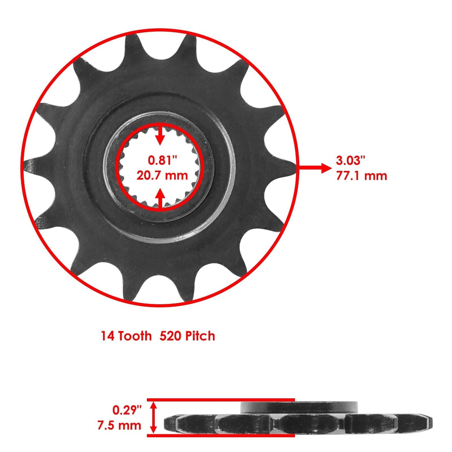 Black Drive Chain And Sprocket Kit for Honda CRF250X 2004-2017