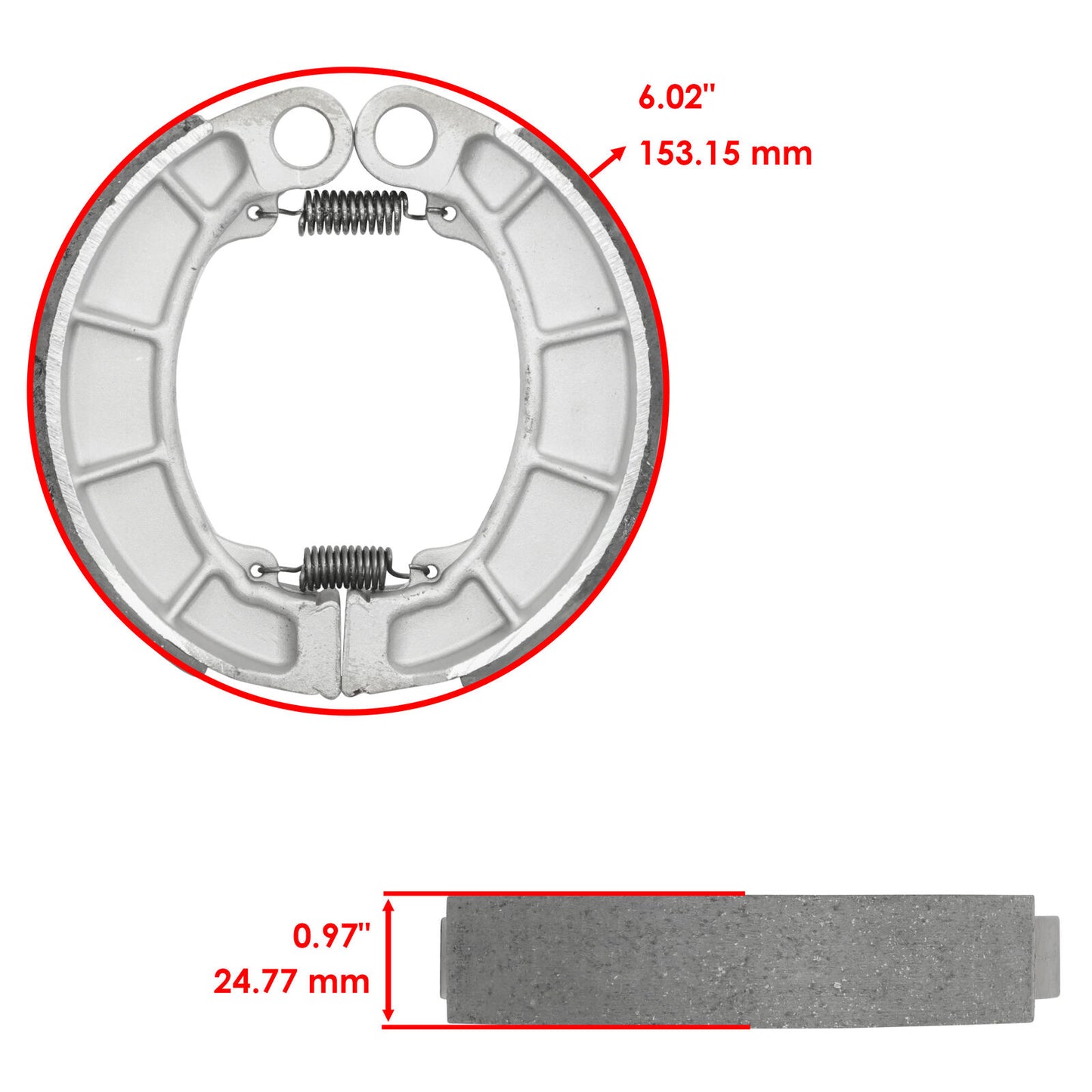 2014-2024 Caltric Rear Brake Drum w/Brake Shoes For Honda Rancher 420 TRX420 4x4