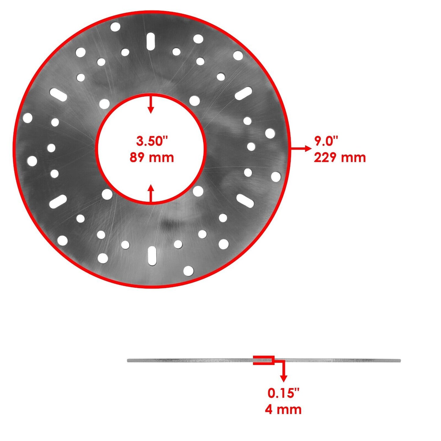 2 Front Brake Disc Rotor And Pads for Polaris Ranger Crew 570 EFI 2014 2016-2021