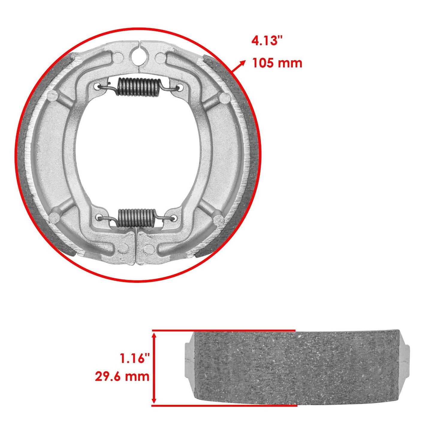 Front & Rear Brake Shoes for Kawasaki KLT250 Police 250 Prairie 250 1982-1985