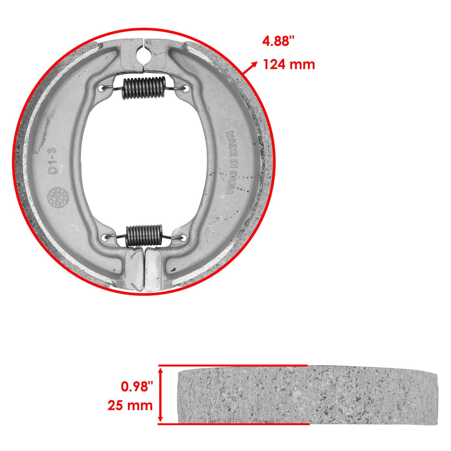 Rear Brake Shoes for E-Ton Rxl50 Rxl90 Viper 50 90 2002, RXL70 Viper 70 2005