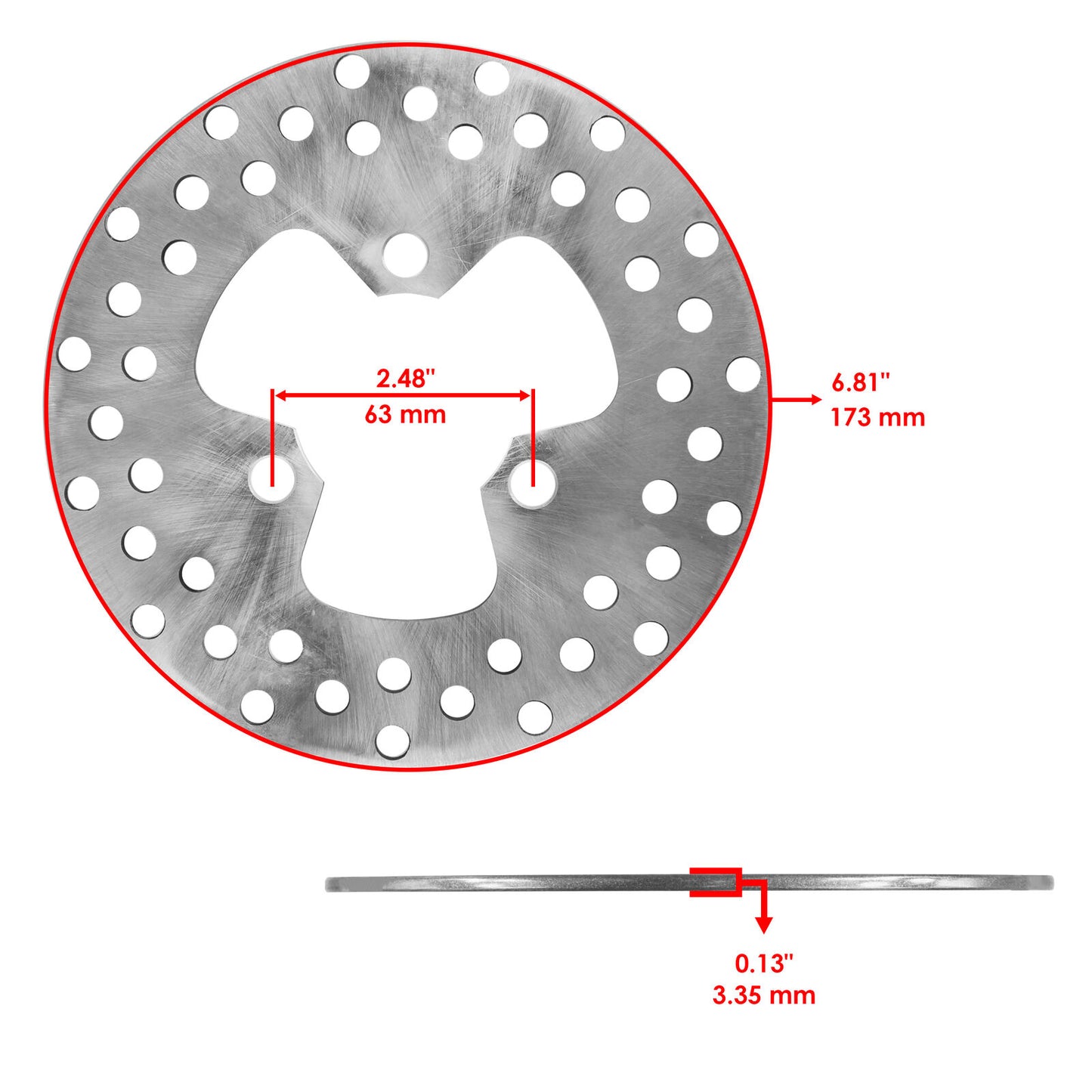 Caltric Front Brake Disc Rotor For Honda TRX450R Kick Start 2004 2005 2006-2009