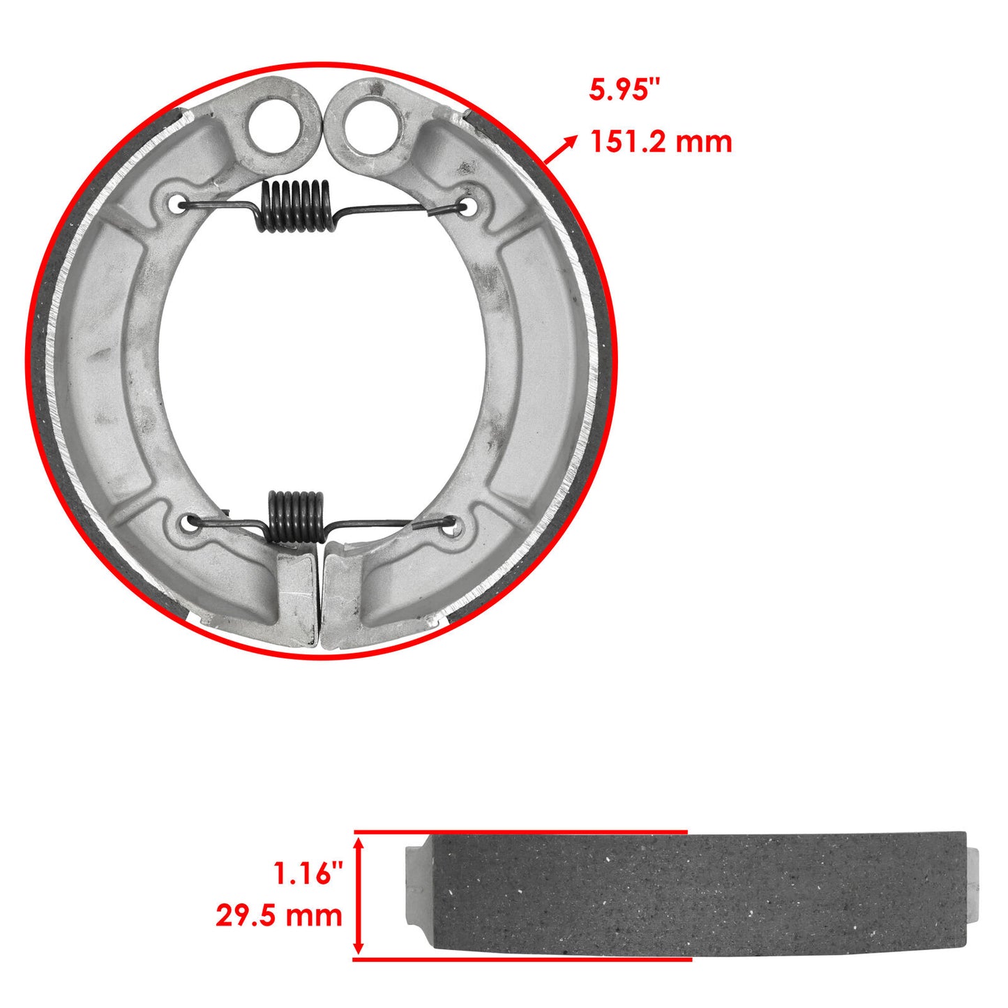 Brake Shoe for Yamaha Kodiak 400 YFM400 2WD 2003 2004 Rear Brake Shoes